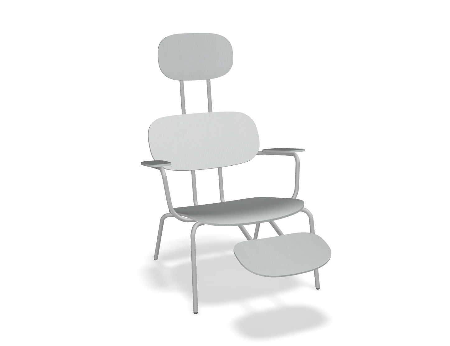 Fotel z zagłówkiem NEW SCHOOL LOUNGE jasnoszara podstawa – .mdd