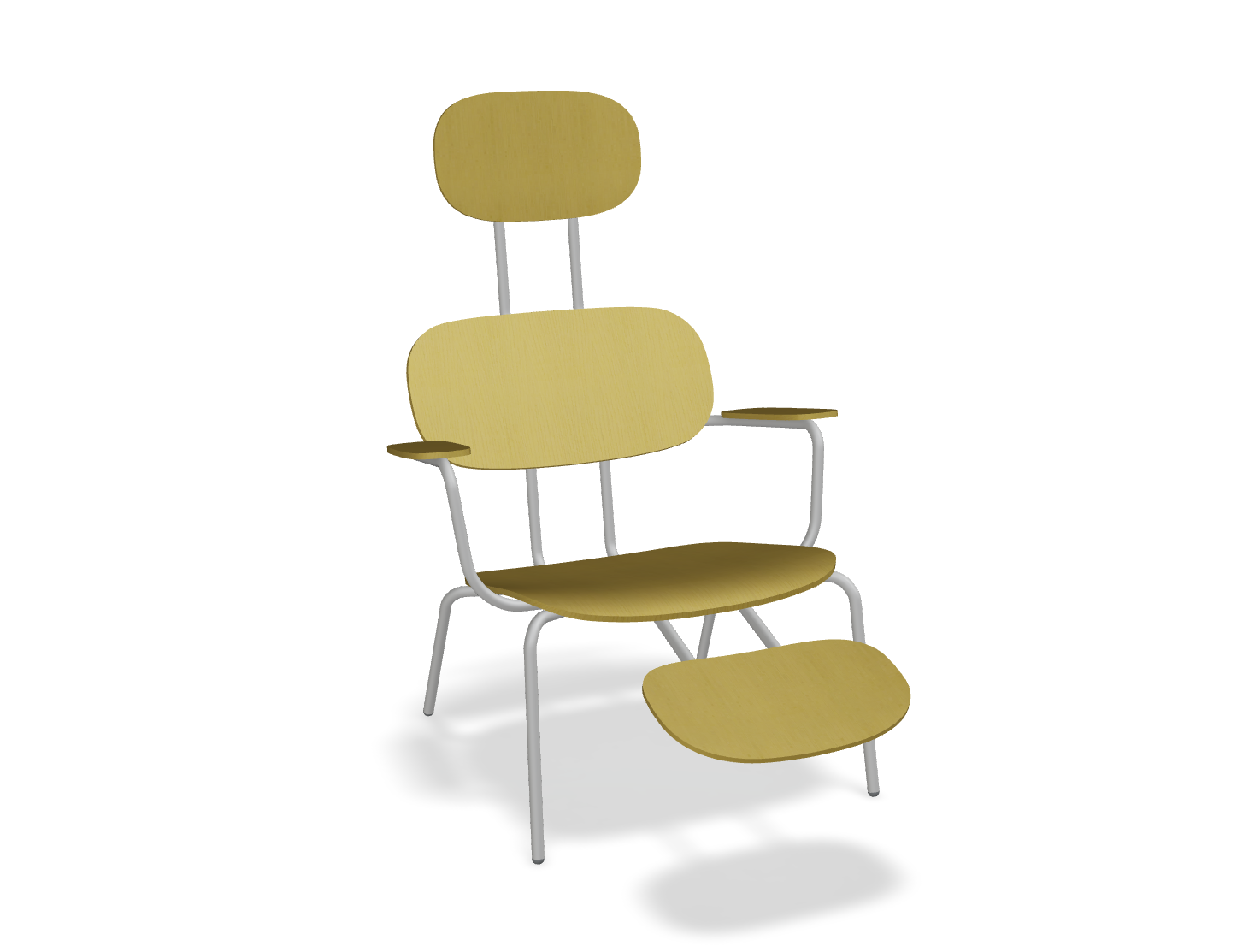 Fotel z zagłówkiem NEW SCHOOL LOUNGE jasnoszara podstawa do salonu – .mdd