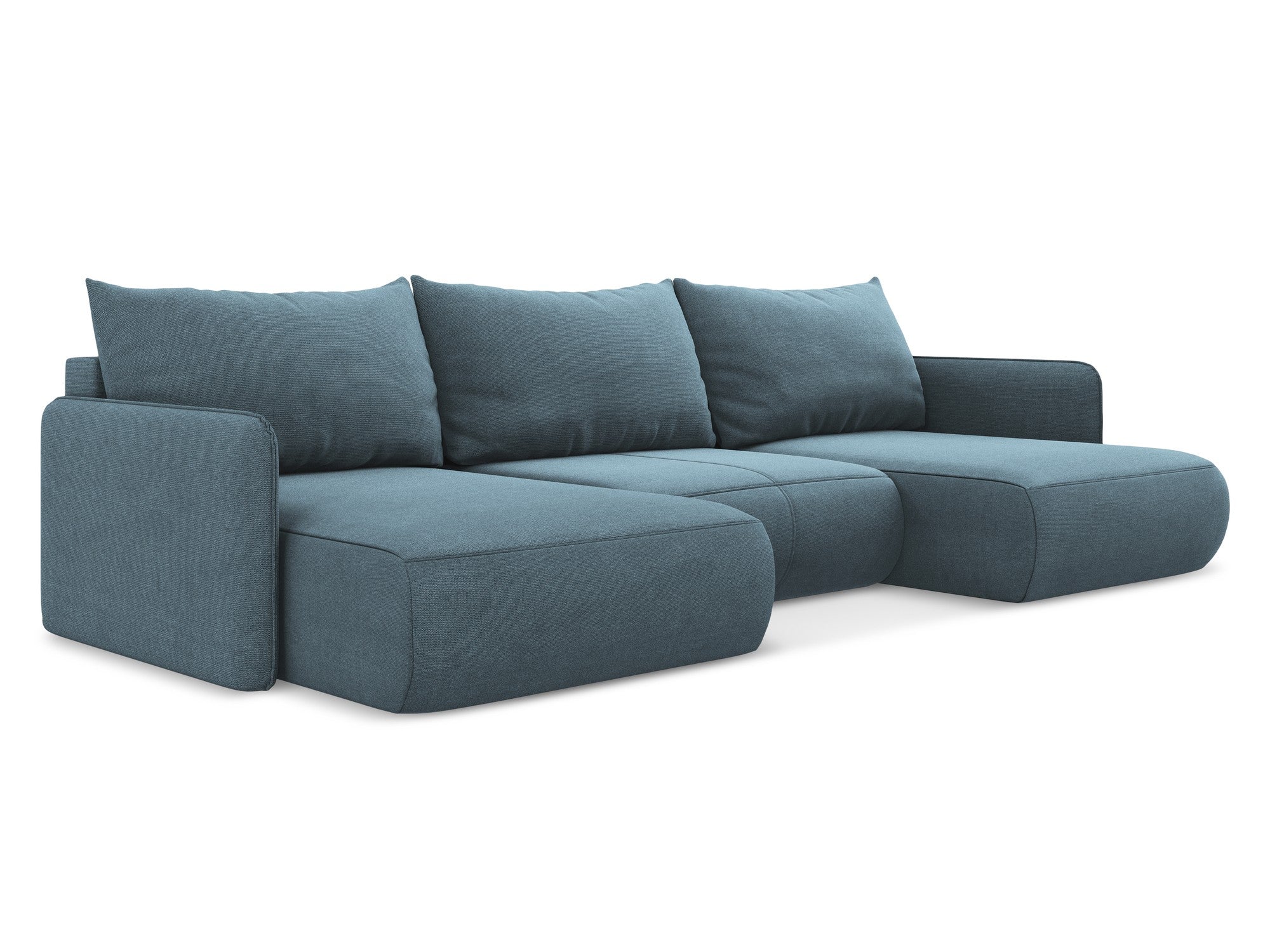 Panoramic Corner Sofa with Sleeping Function NANEA Light Blue