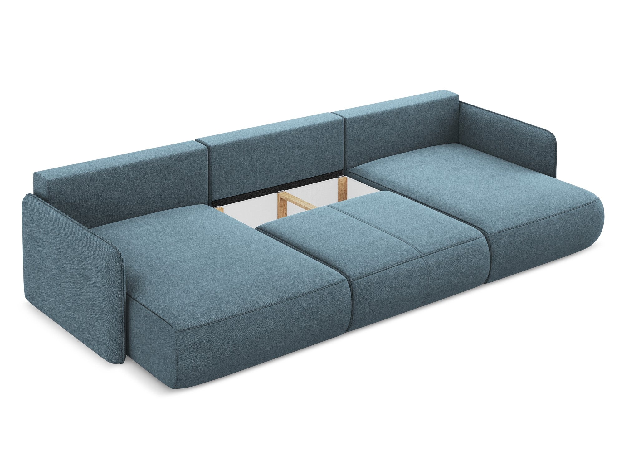 Panoramic Corner Sofa with Sleeping Function NANEA Light Blue