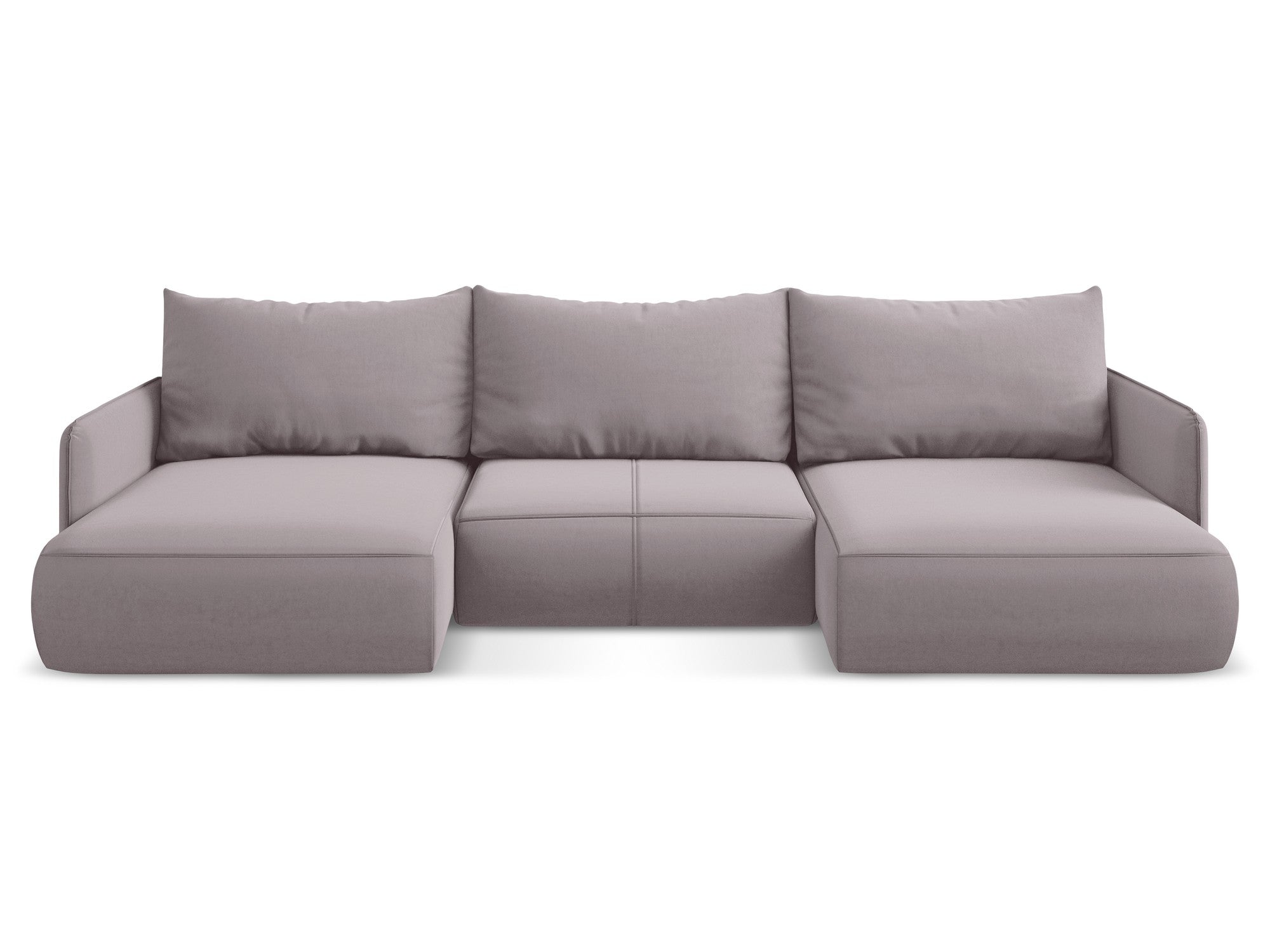 Panoramischer Samt-Ecksofa mit Schlaf-Funktion NANEA lavendel