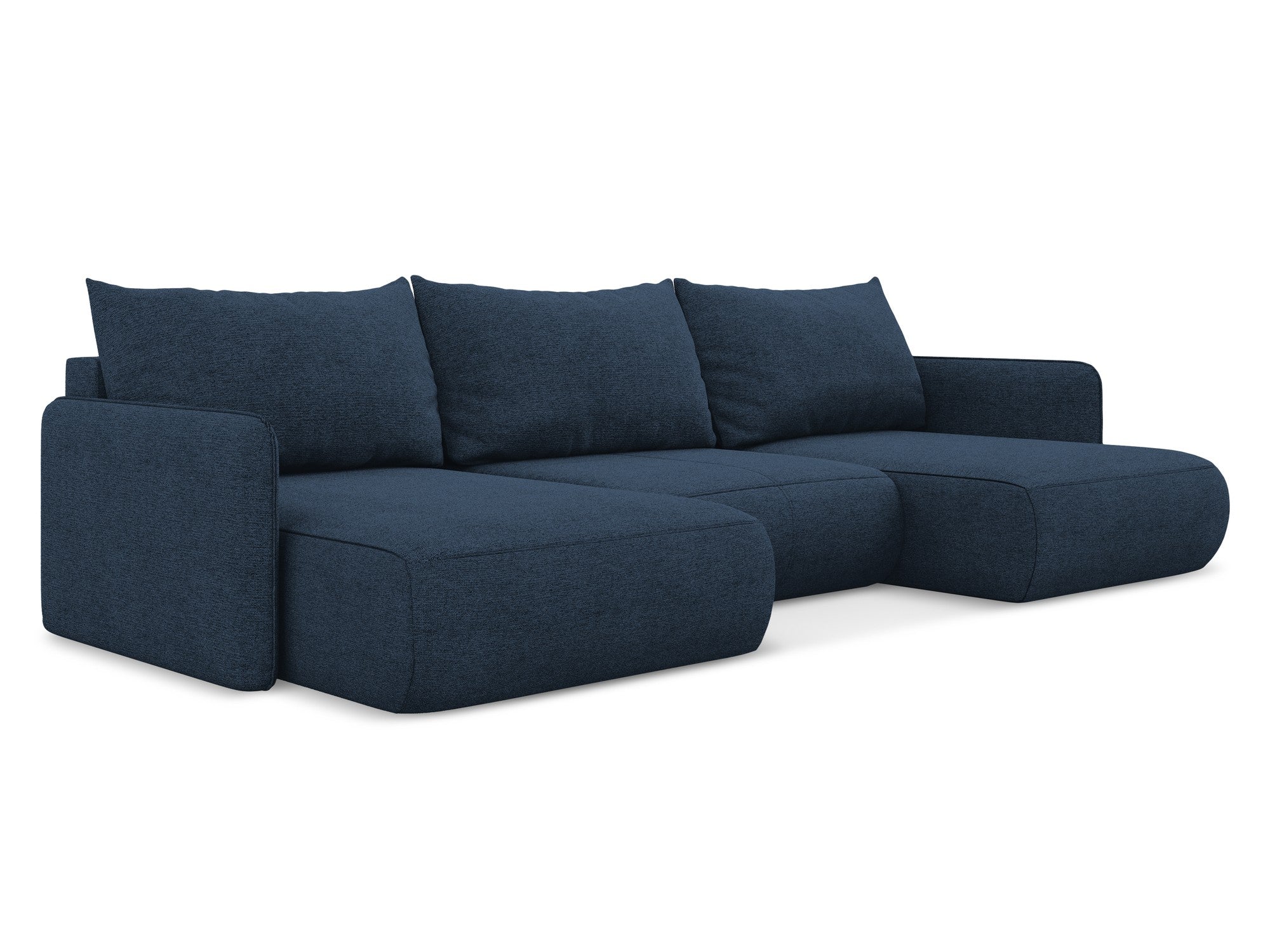 Panoramic Corner Sofa with Sleeping Function NANEA Royal Blue Chenille