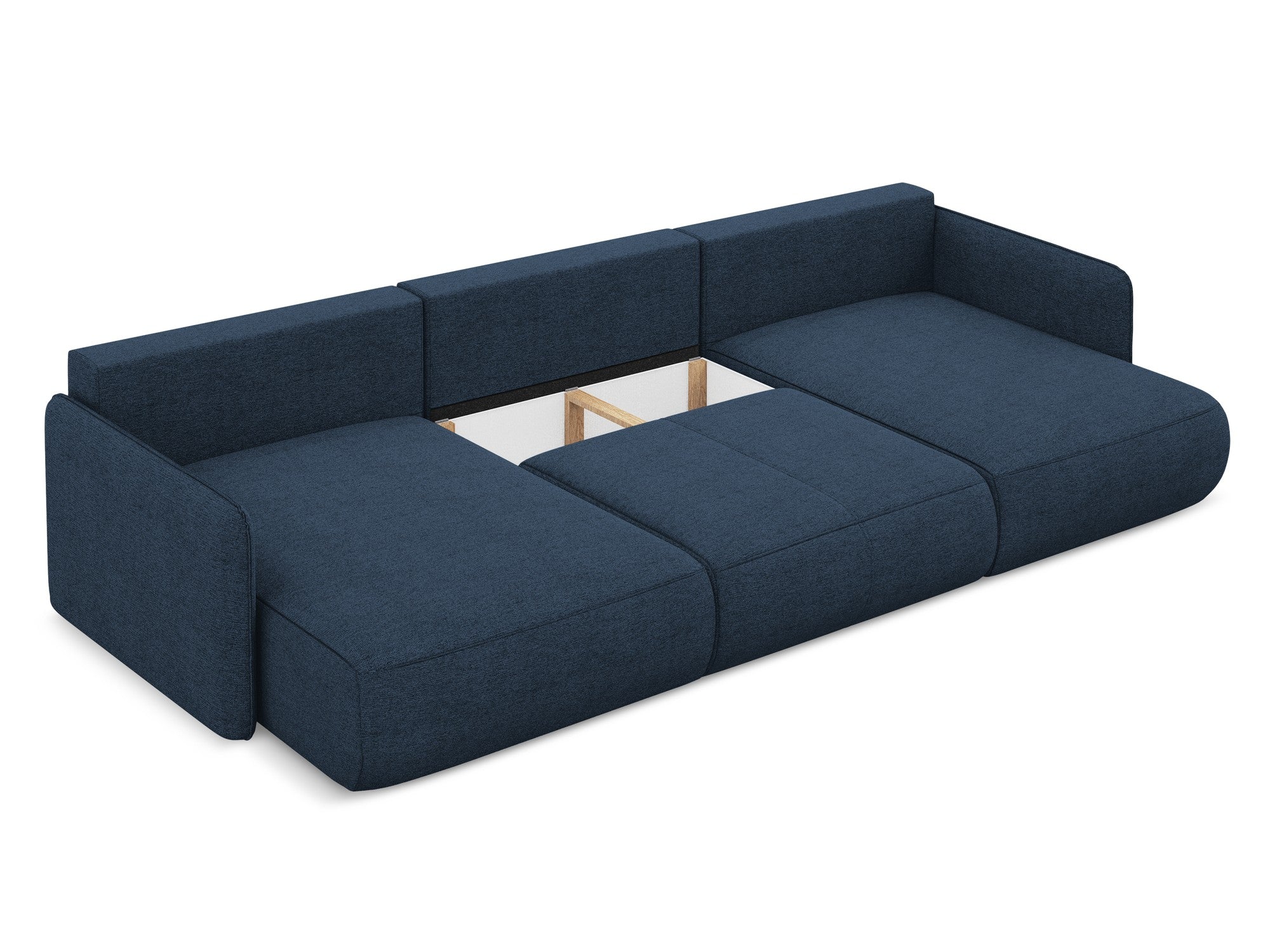 Panoramic Corner Sofa with Sleeping Function NANEA Royal Blue Chenille
