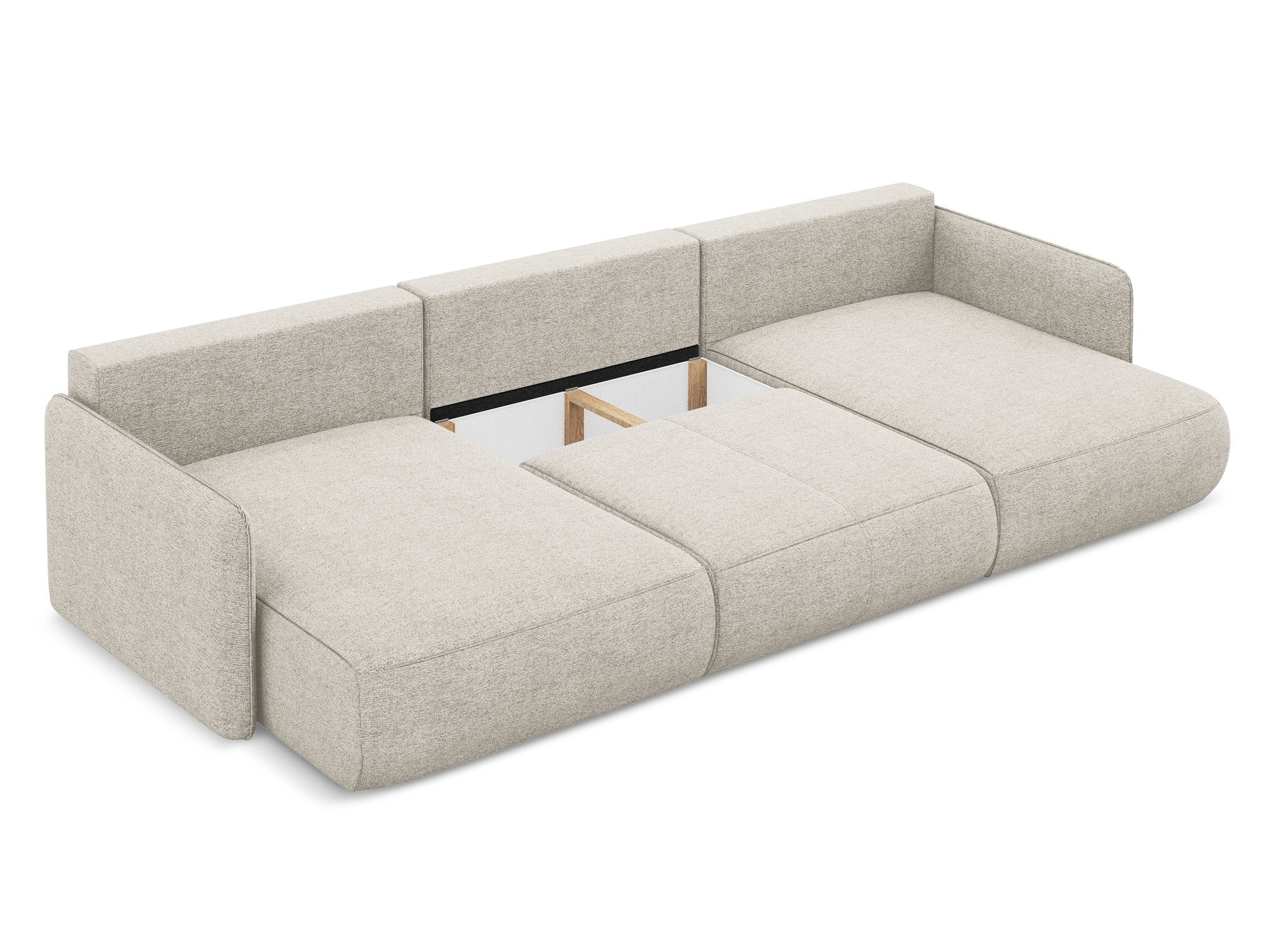Panoramische hoekbank met slaapfunctie NANEA zilver szenil