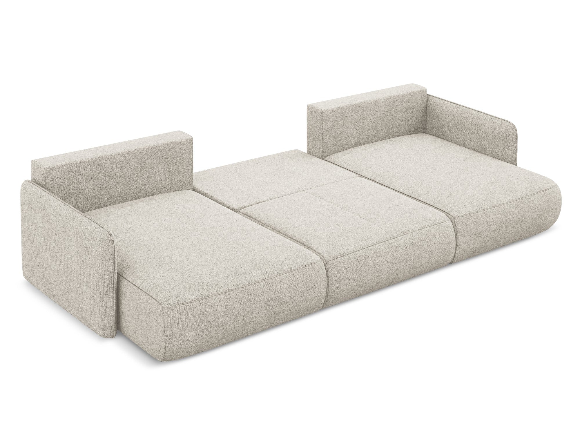 Panoramische hoekbank met slaapfunctie NANEA zilver szenil