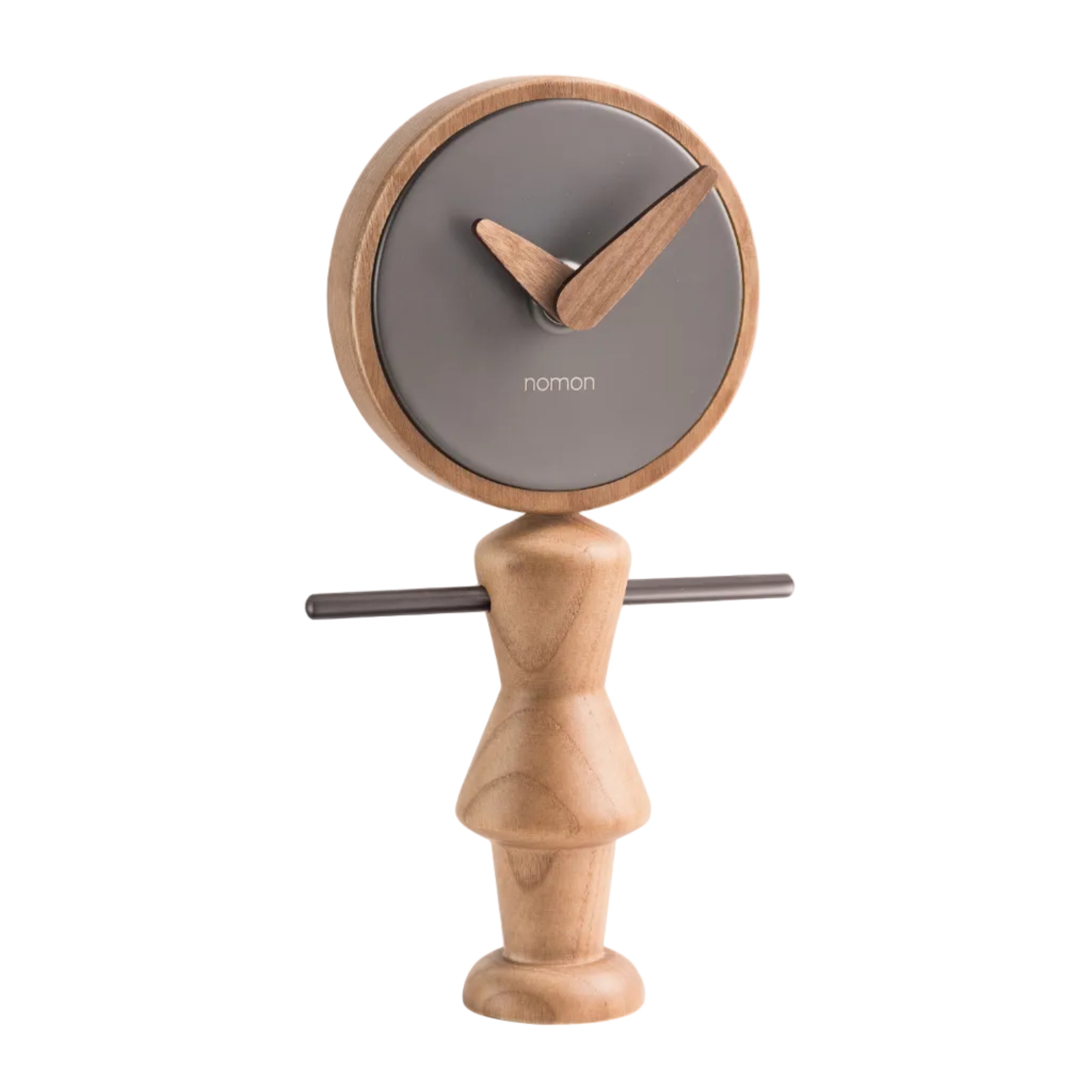 NENA table clock in ash wood with graphite finish