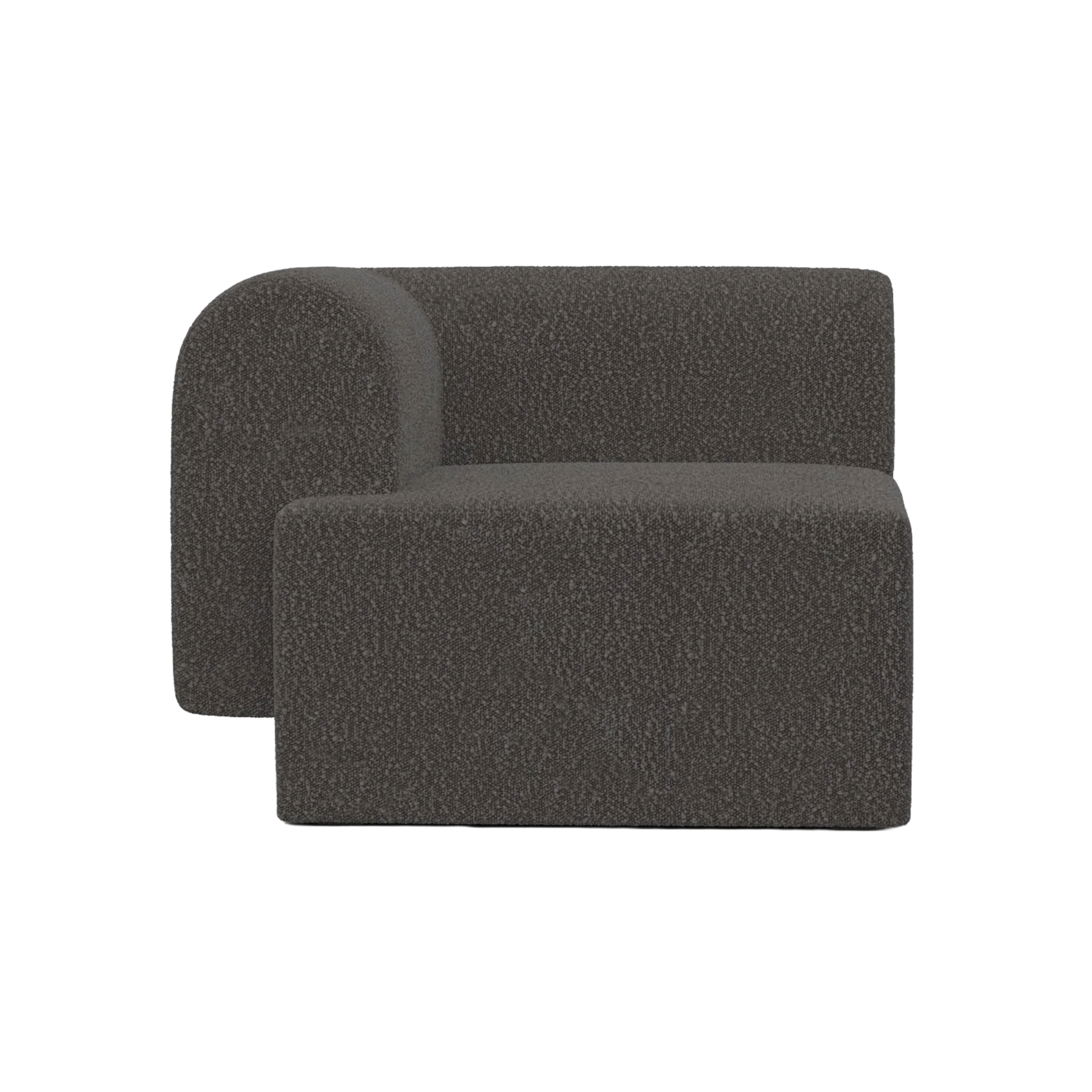 Modulares Sofa TORI - linkes schwarzes Boucle-Modul