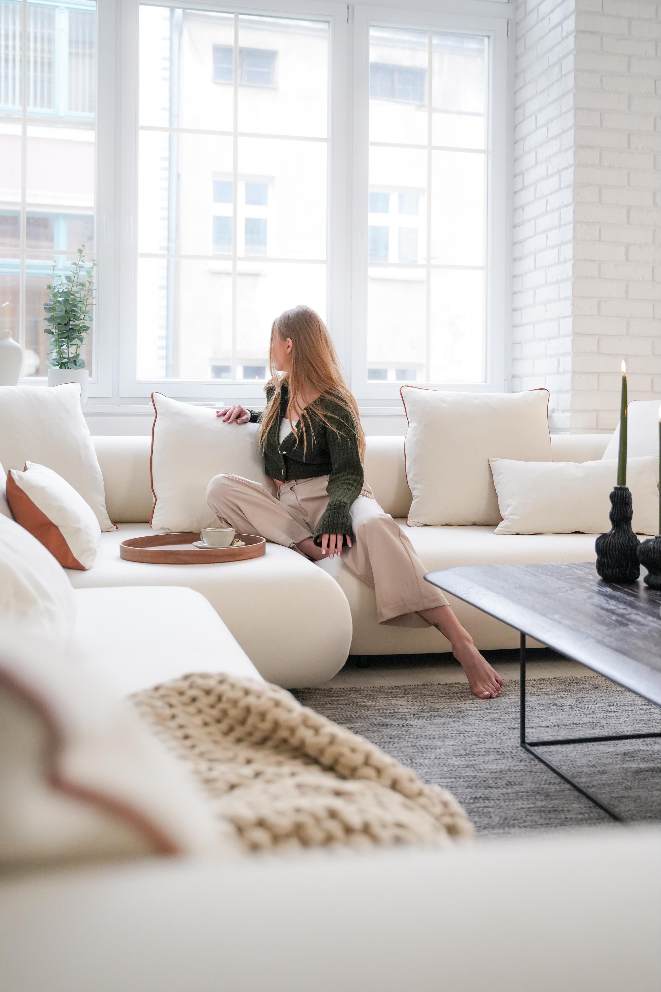 Right-facing modular corner sofa CASABLANCA customizable