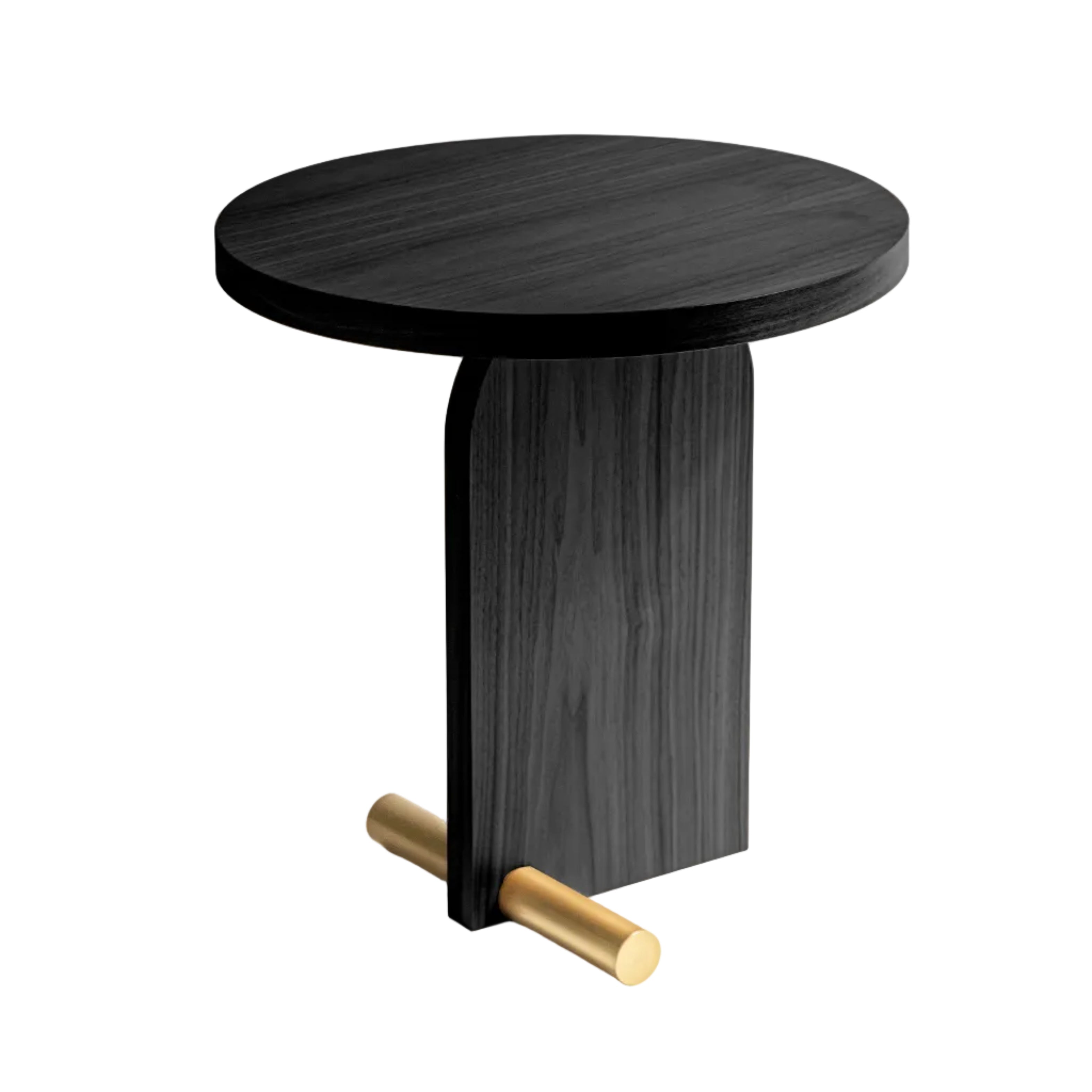NOVA side table black ash veneer with brass finish