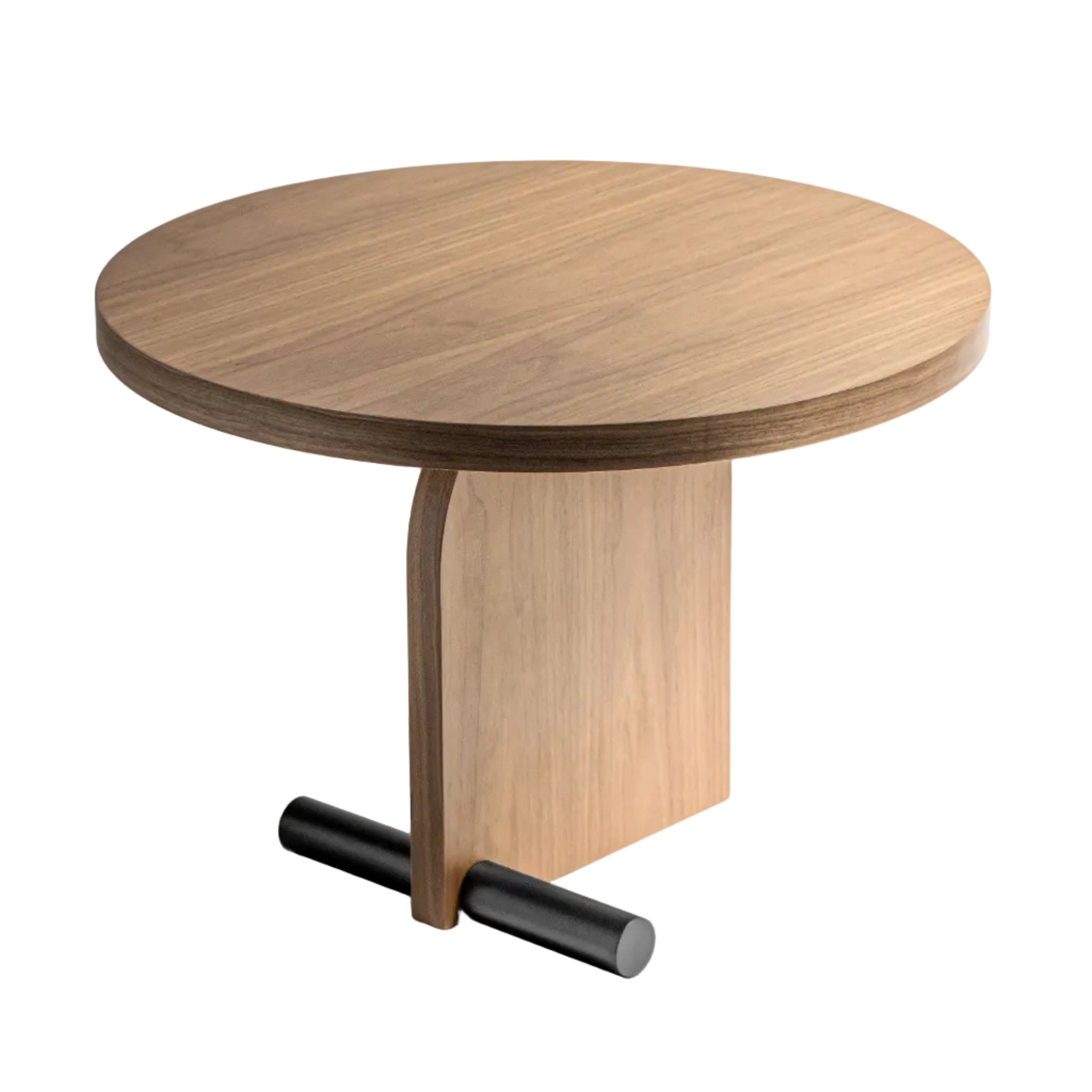 Kaffeetisch NOVA Nussfurnier mit schwarzem Finish