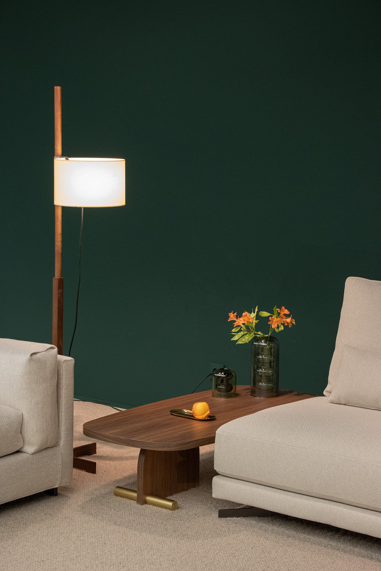 Oval coffee table NOVA wooden veneer