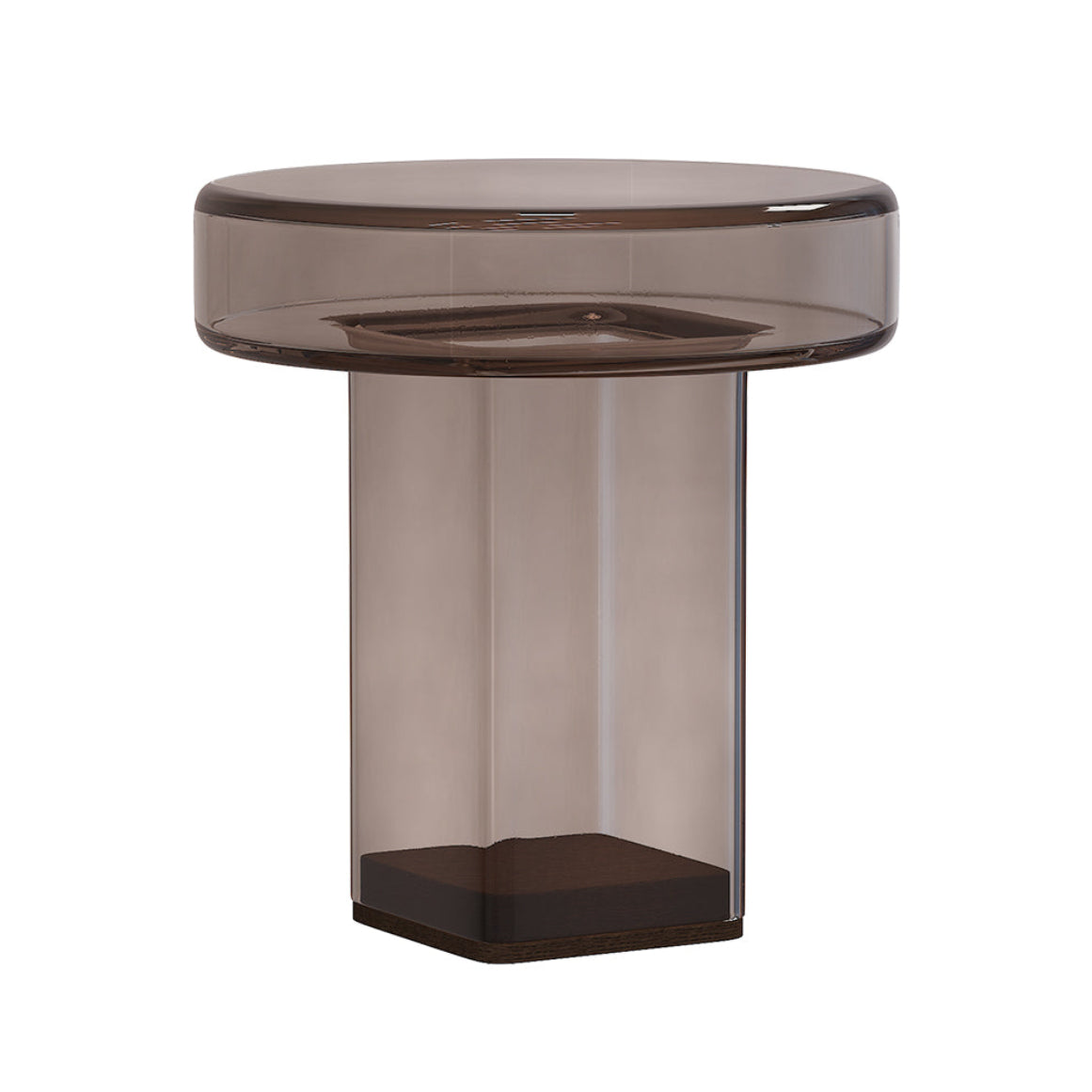 NAKED Side Table with Smoked Glass