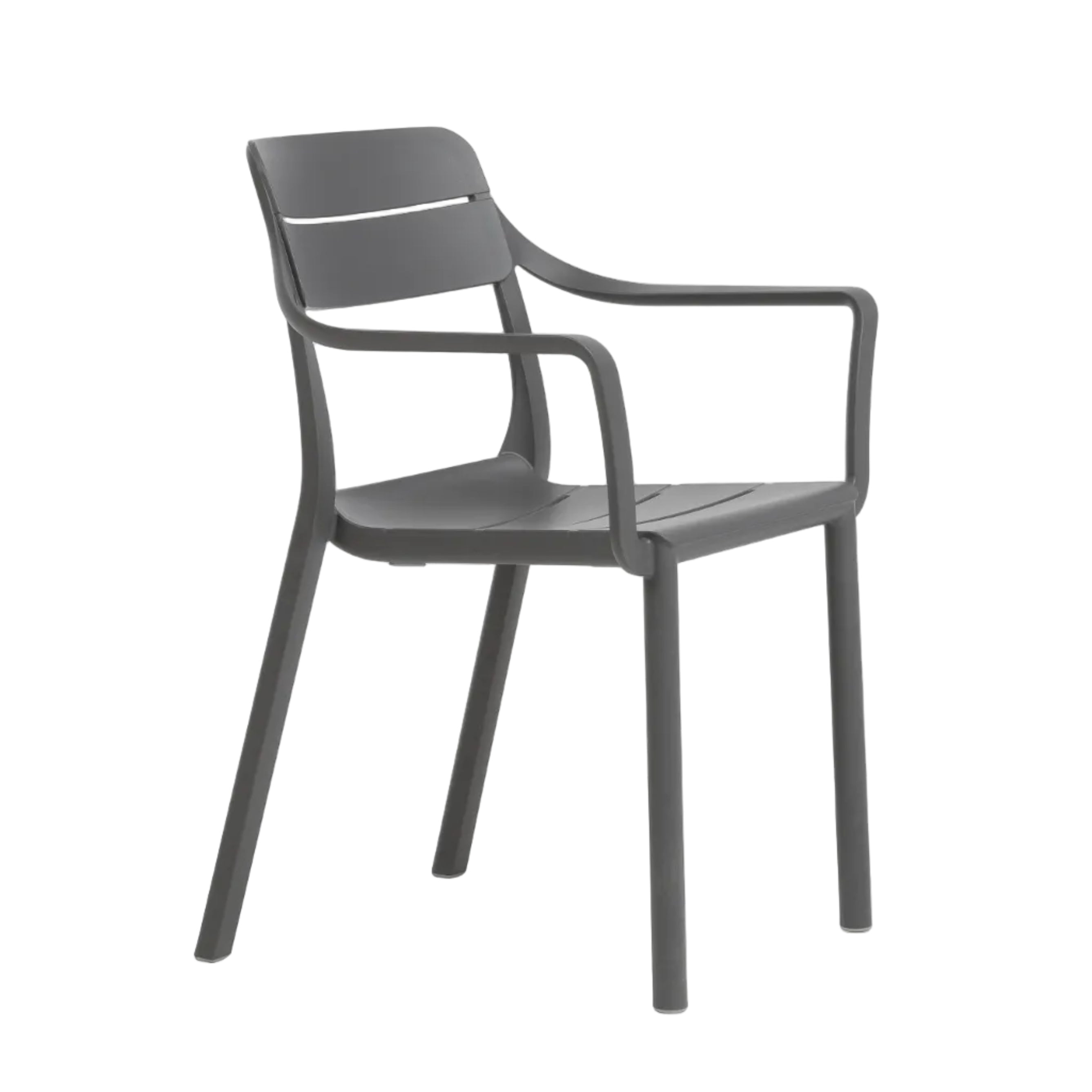 Outdoor chair with armrests CASSIA REGENERATION graphite