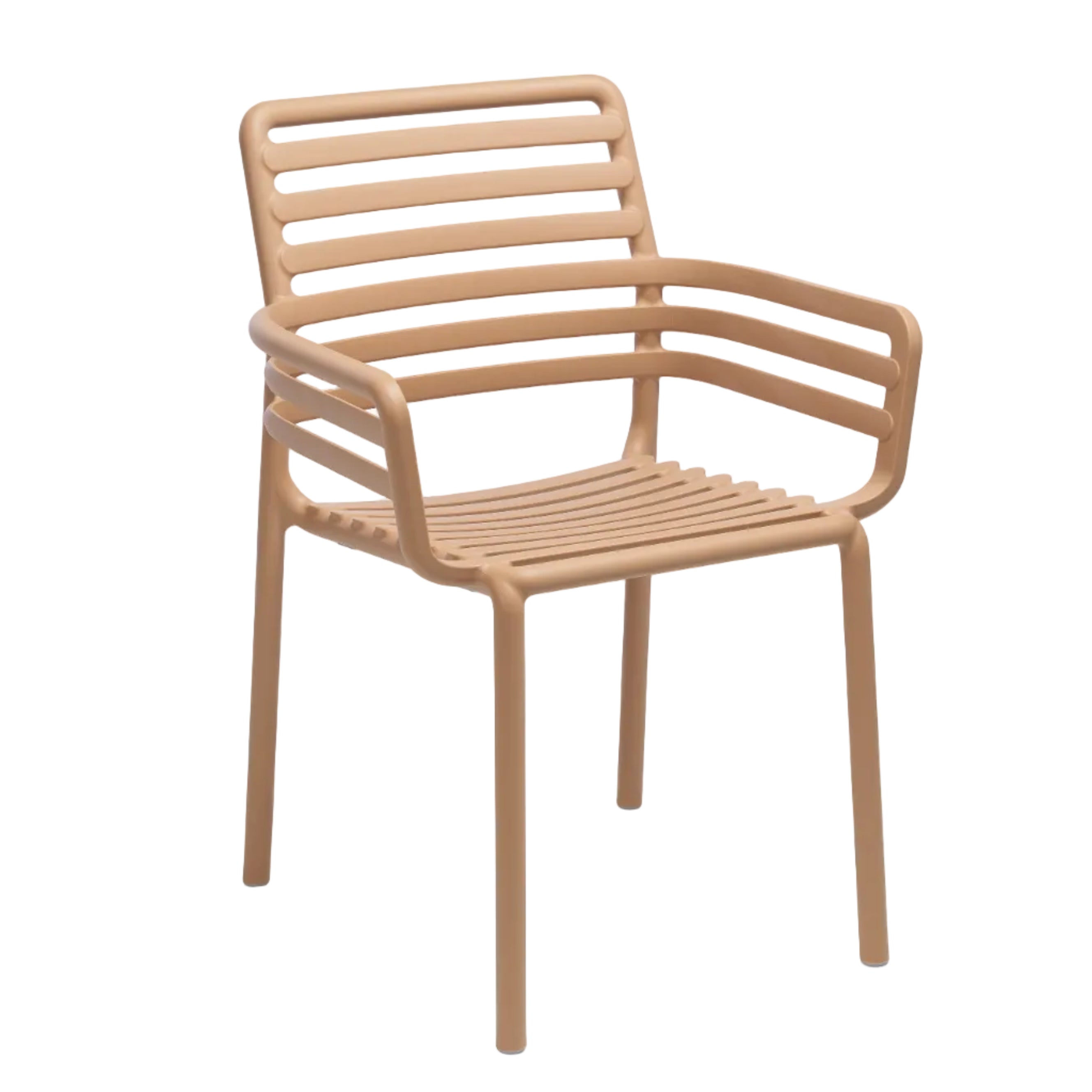 Outdoor chair with armrests DOGA cappuccino