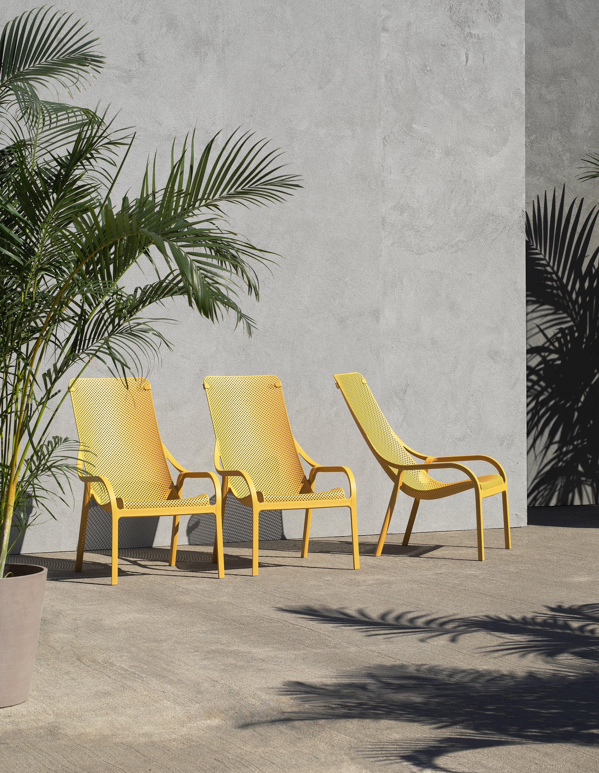 Buitenfauteuil NET mosterdkleurig