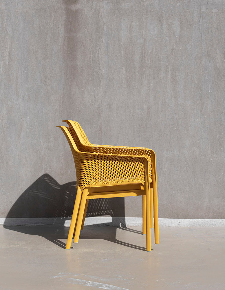 NET RELAX outdoor armchair in mustard