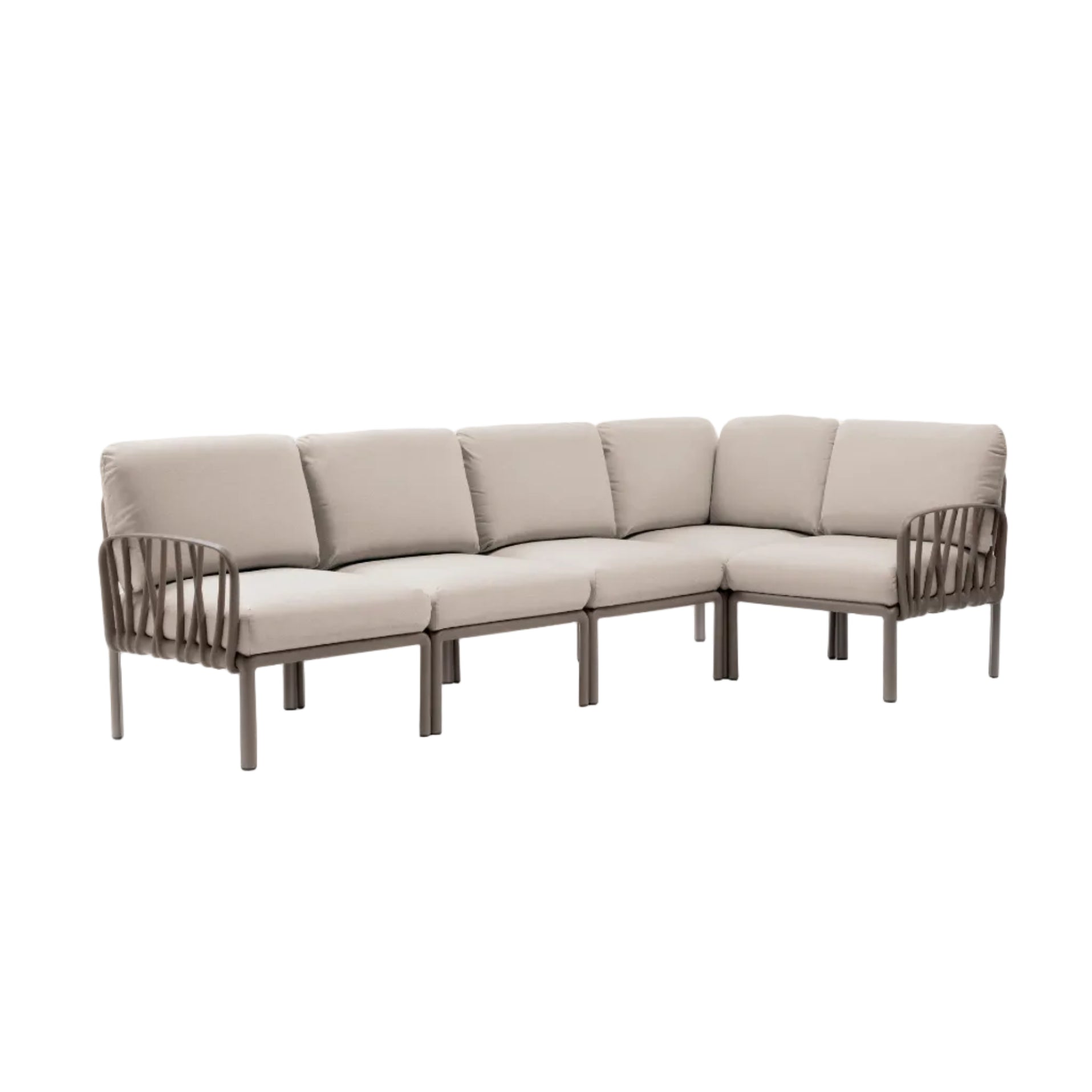 Modular Outdoor Corner Sofa KOMODO 5 – TECH PANAMA Beige with Taupe Base
