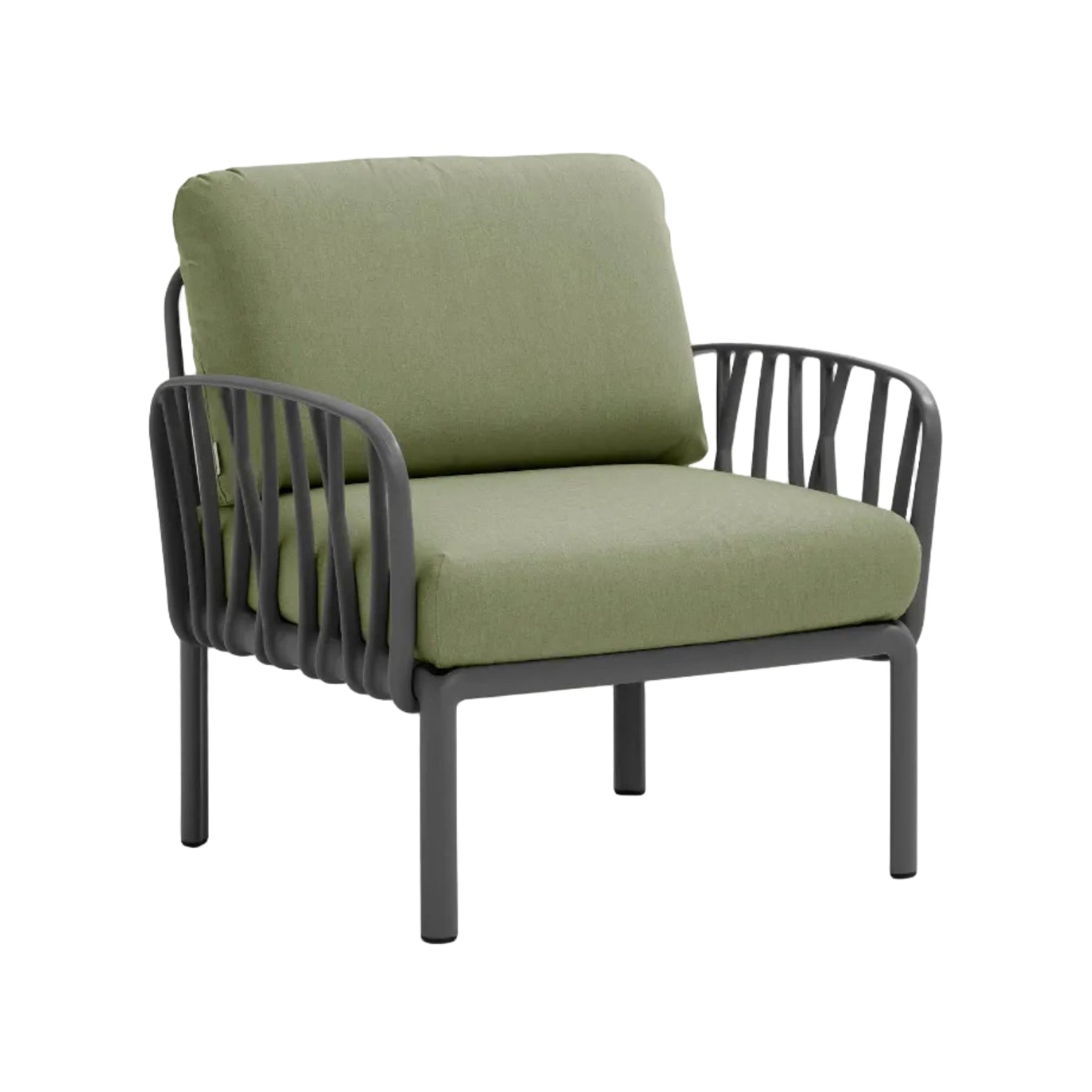 Buitenfauteuil KOMODO donkergroen Sunbrella® met antraciet basis