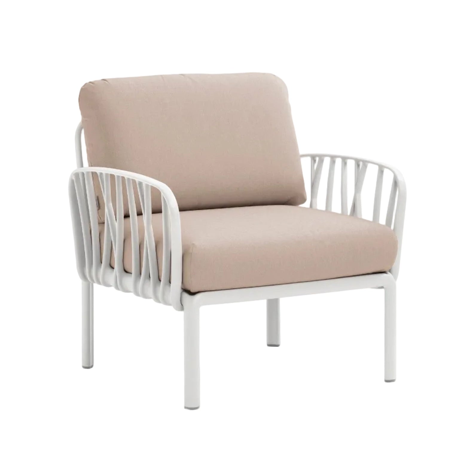 Außenstuhl KOMODO beige Sunbrella® mit weißem Gestell