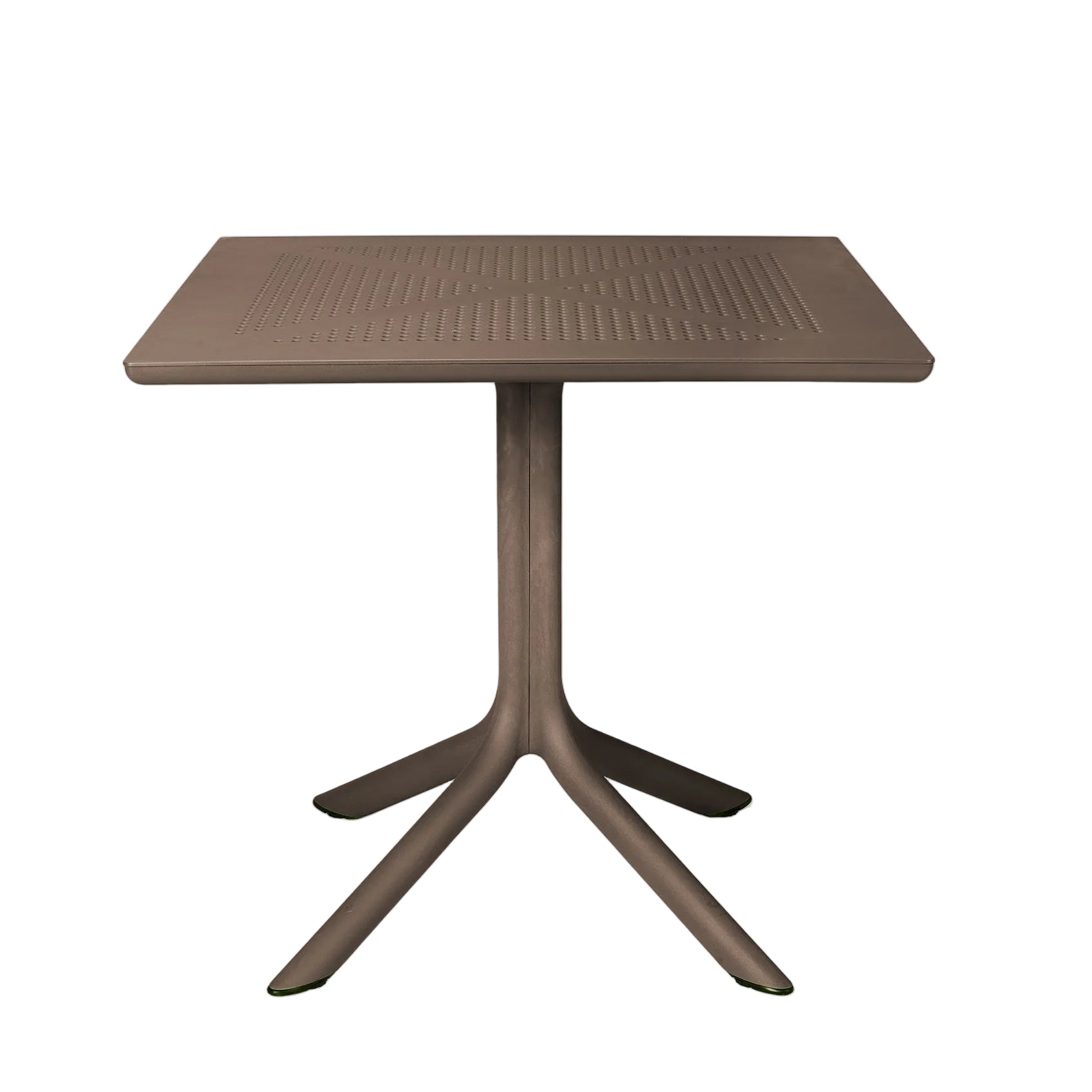 Quadratischer Außentisch CLIP braun