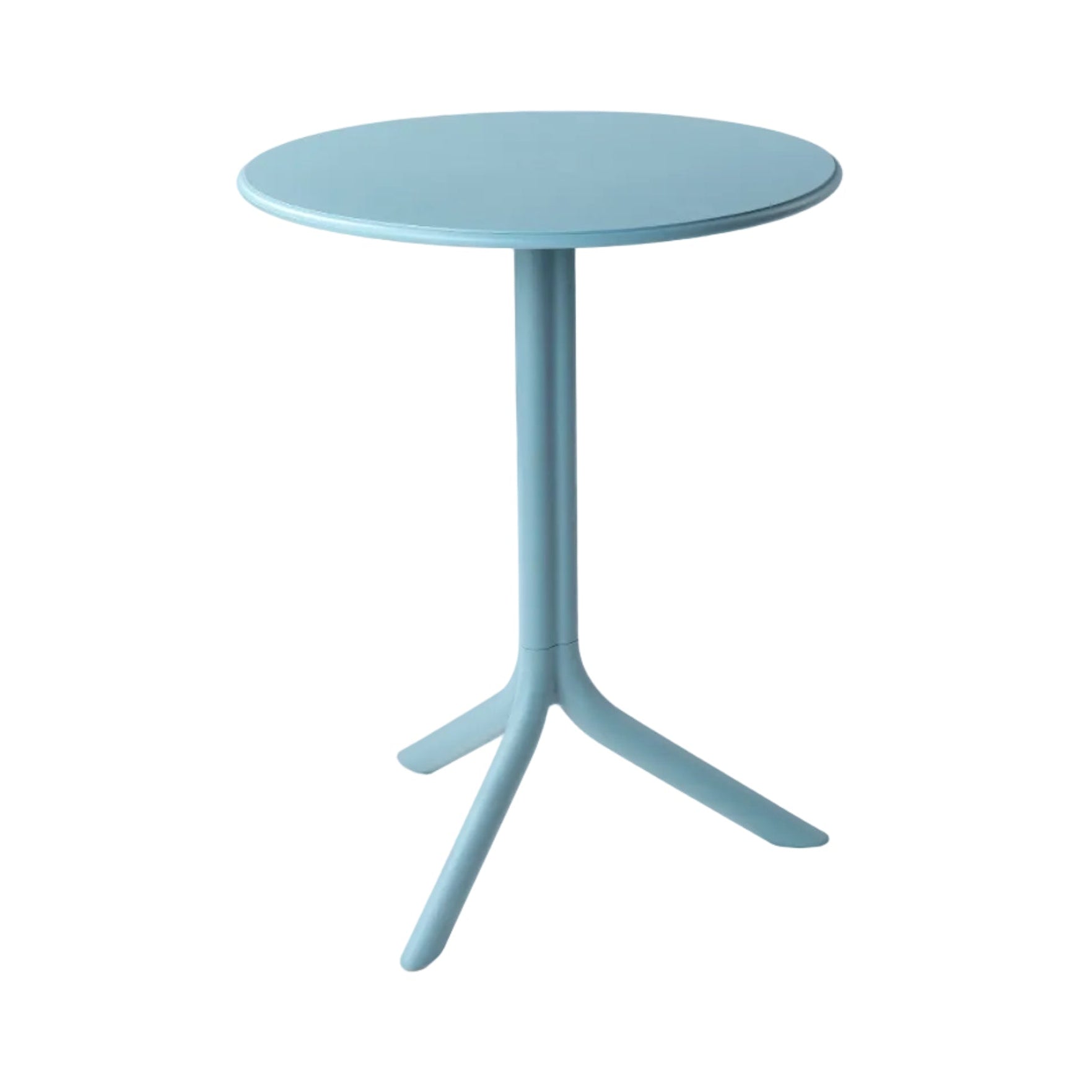 Runder höhenverstellbarer Gartentisch SPRITZ in Himmelblau