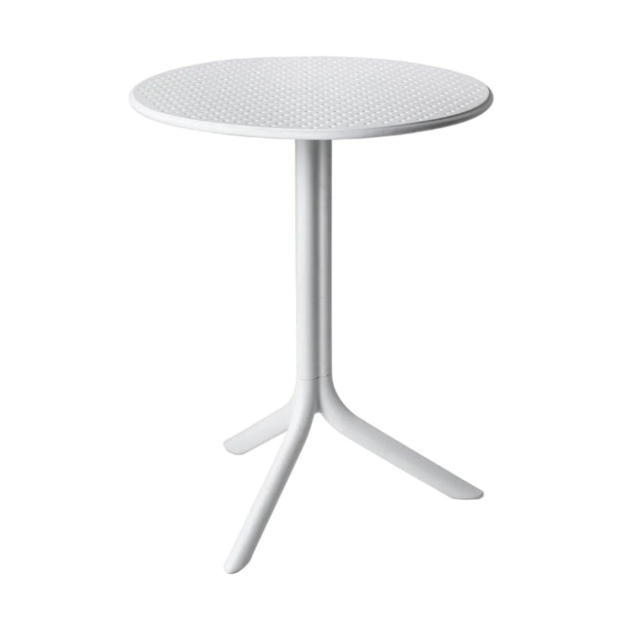 White Round Outdoor Table with Height Adjustment STEP