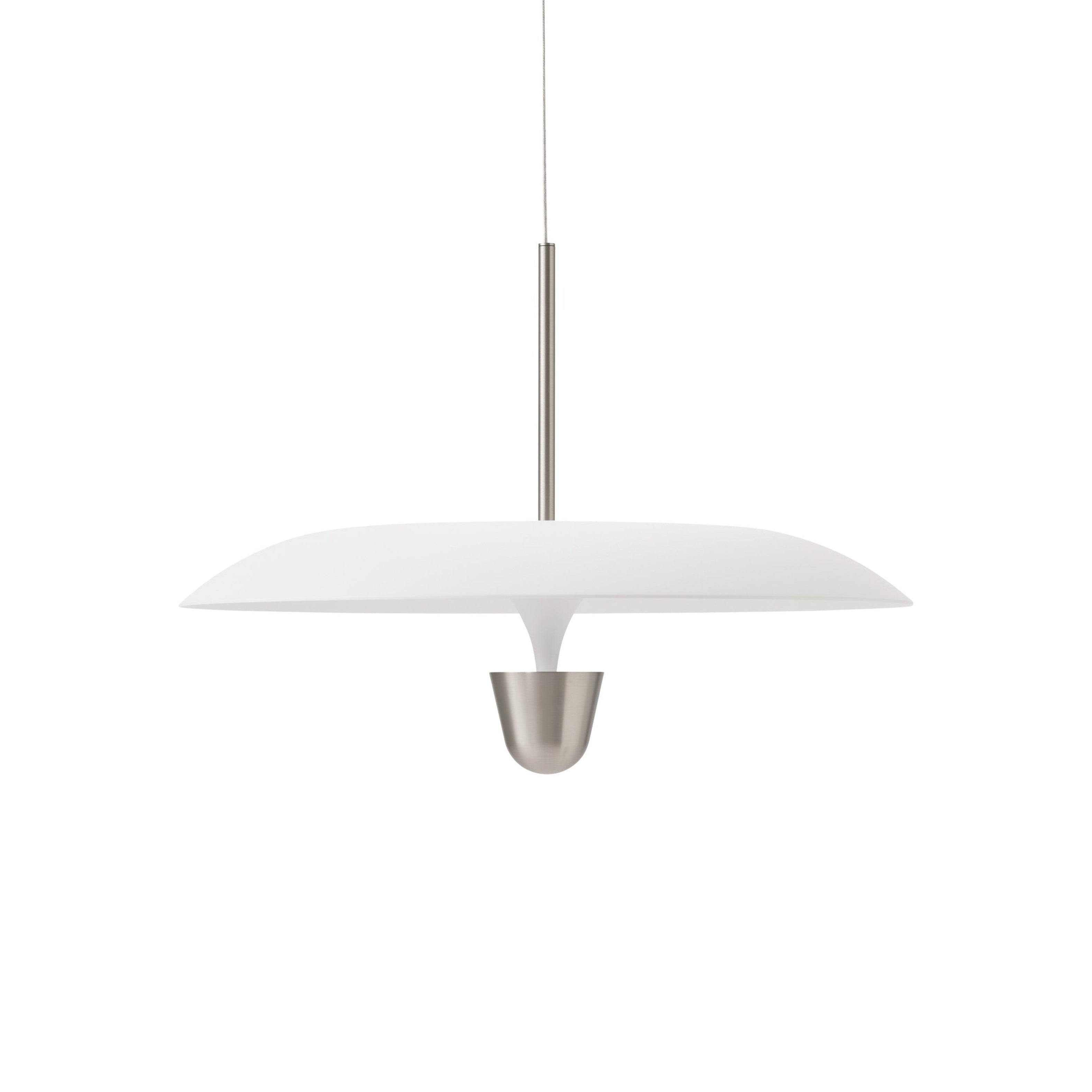 Hanglamp KANTARELL wit met nikkelafwerking