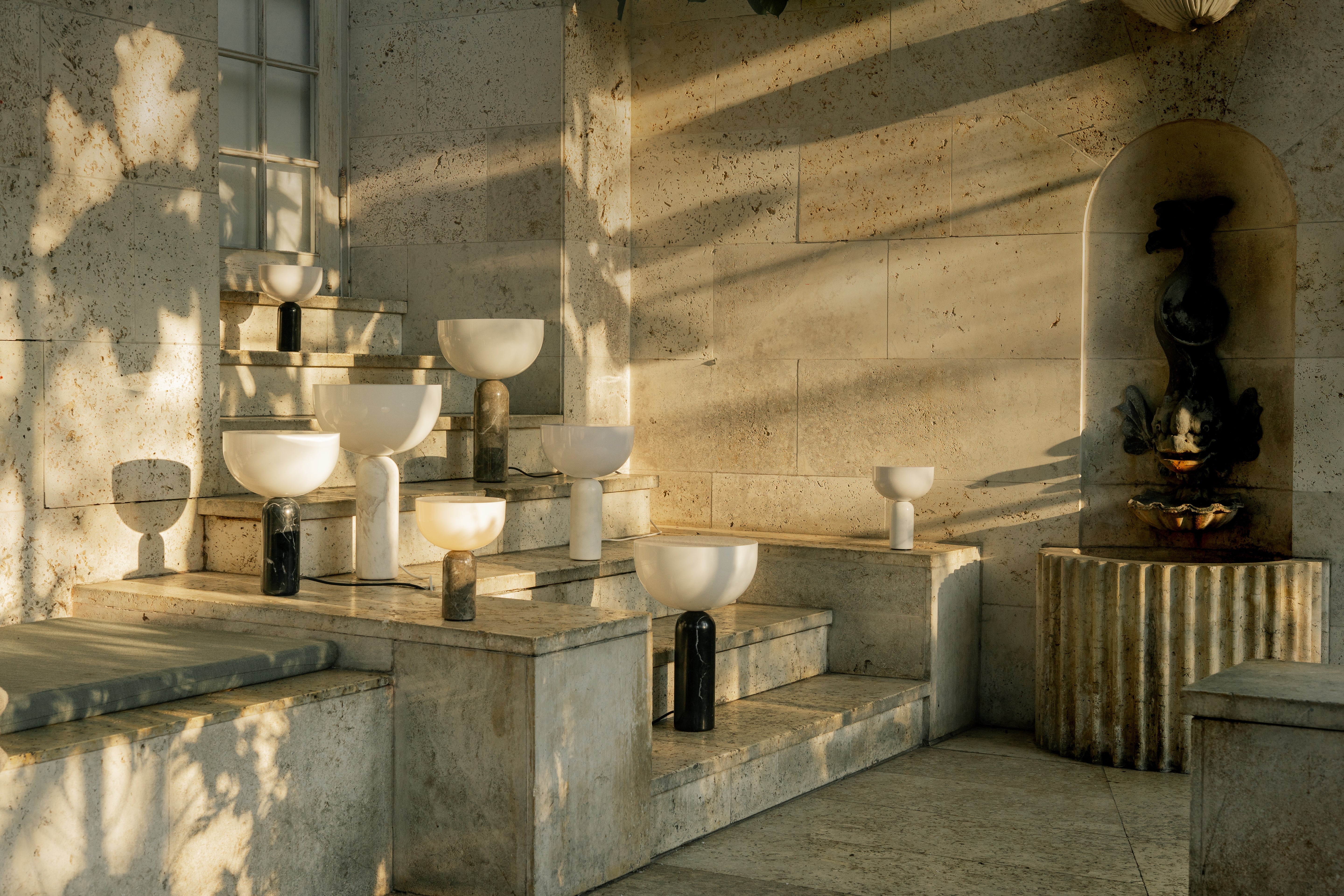 Draagbare lamp KIZU wit marmer