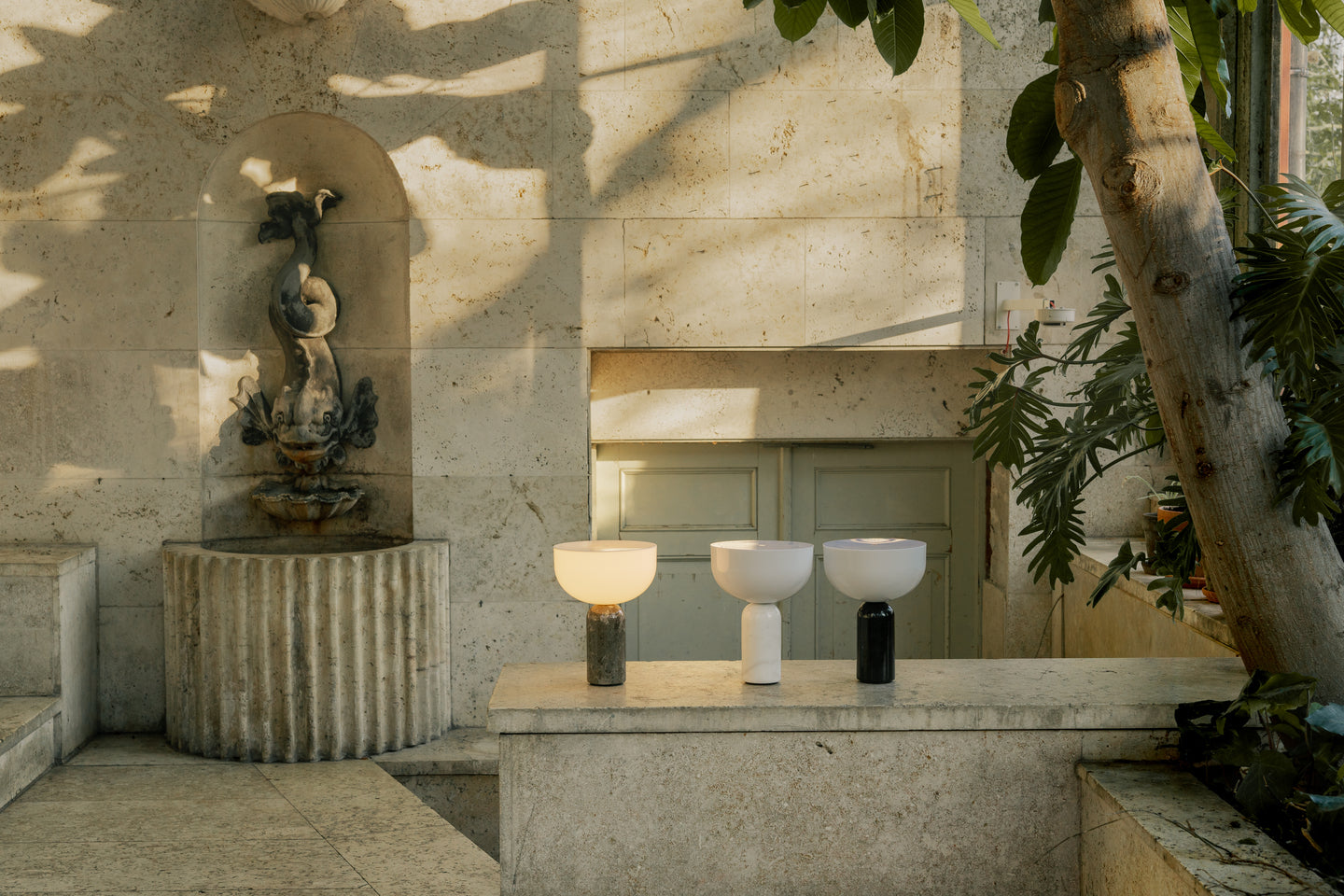 Portable lamp KIZU gray marble