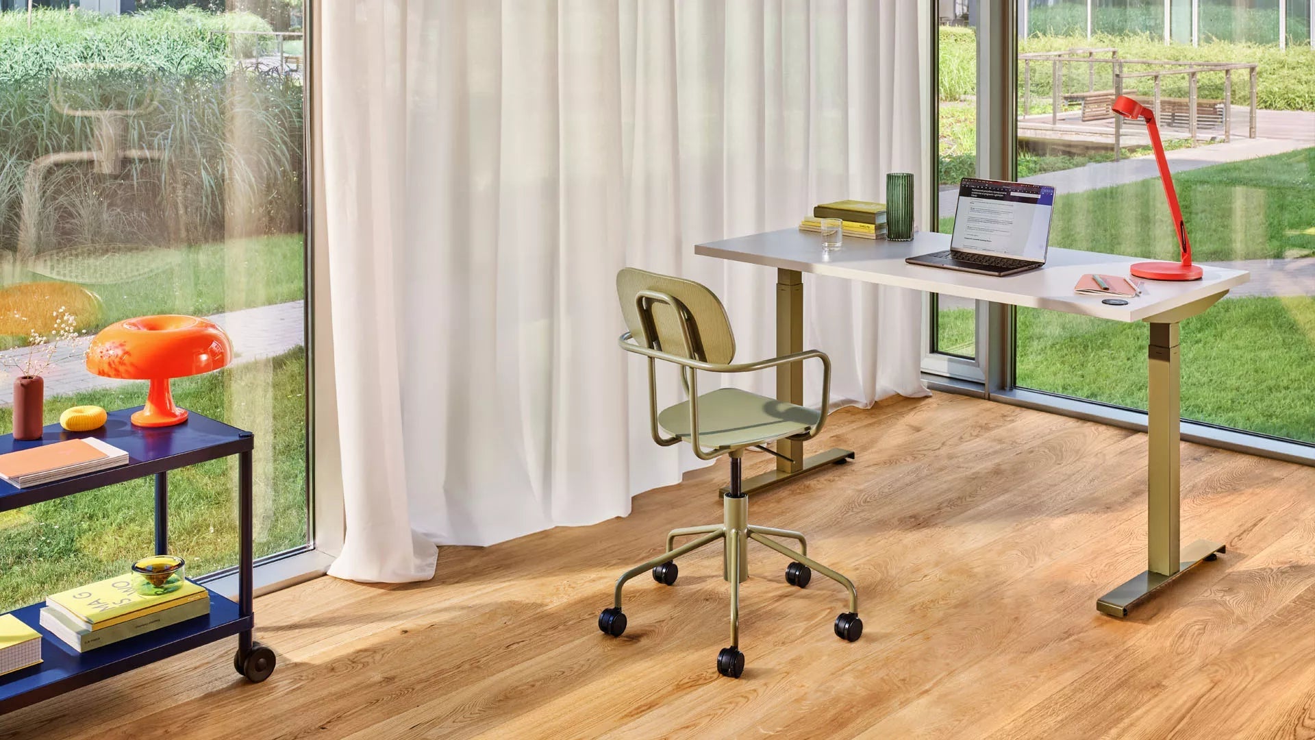 Bureau stoel NEW SCHOOL lichtgrijs verstelbare basis