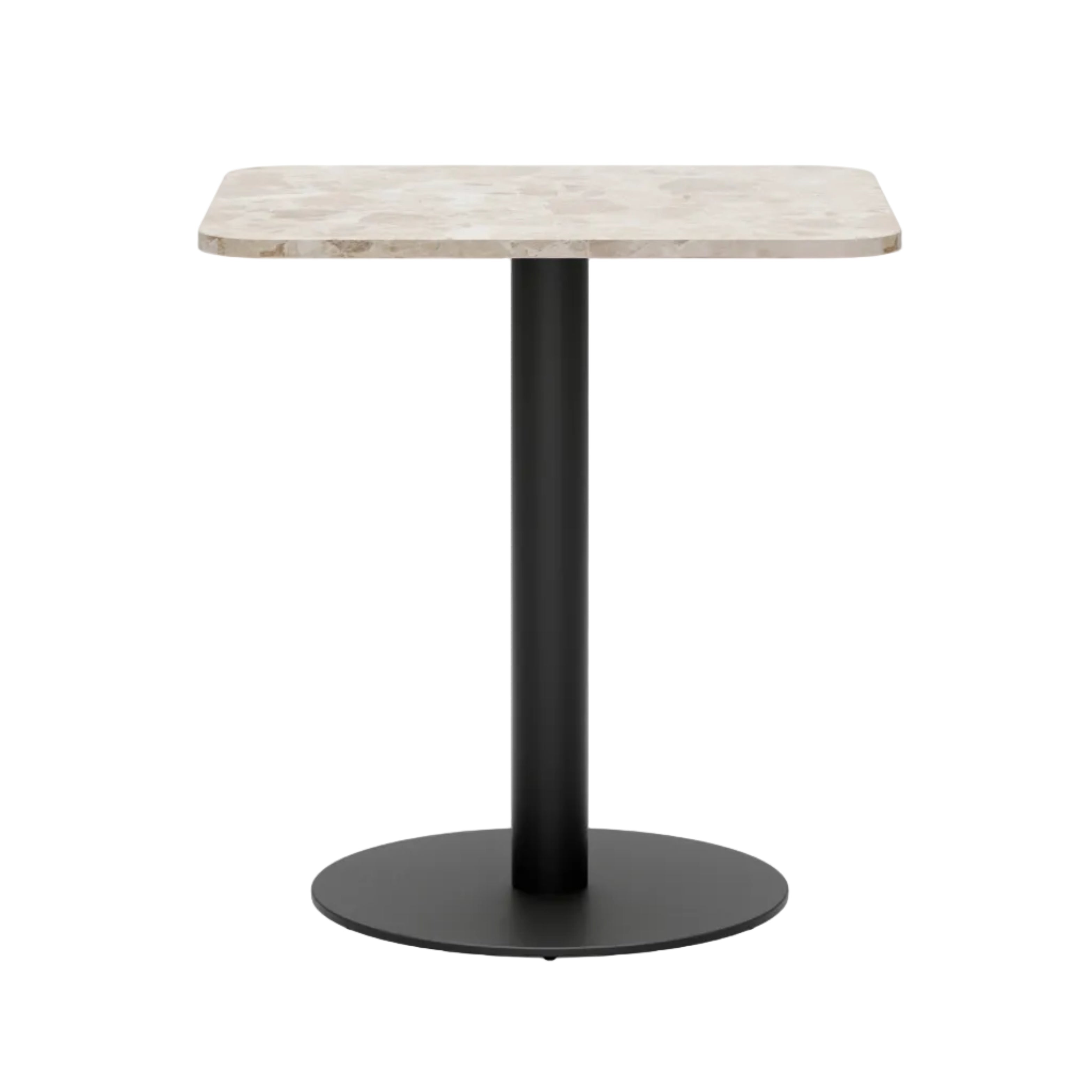 FLORENCE Bar Table Beige Marble with Black Base