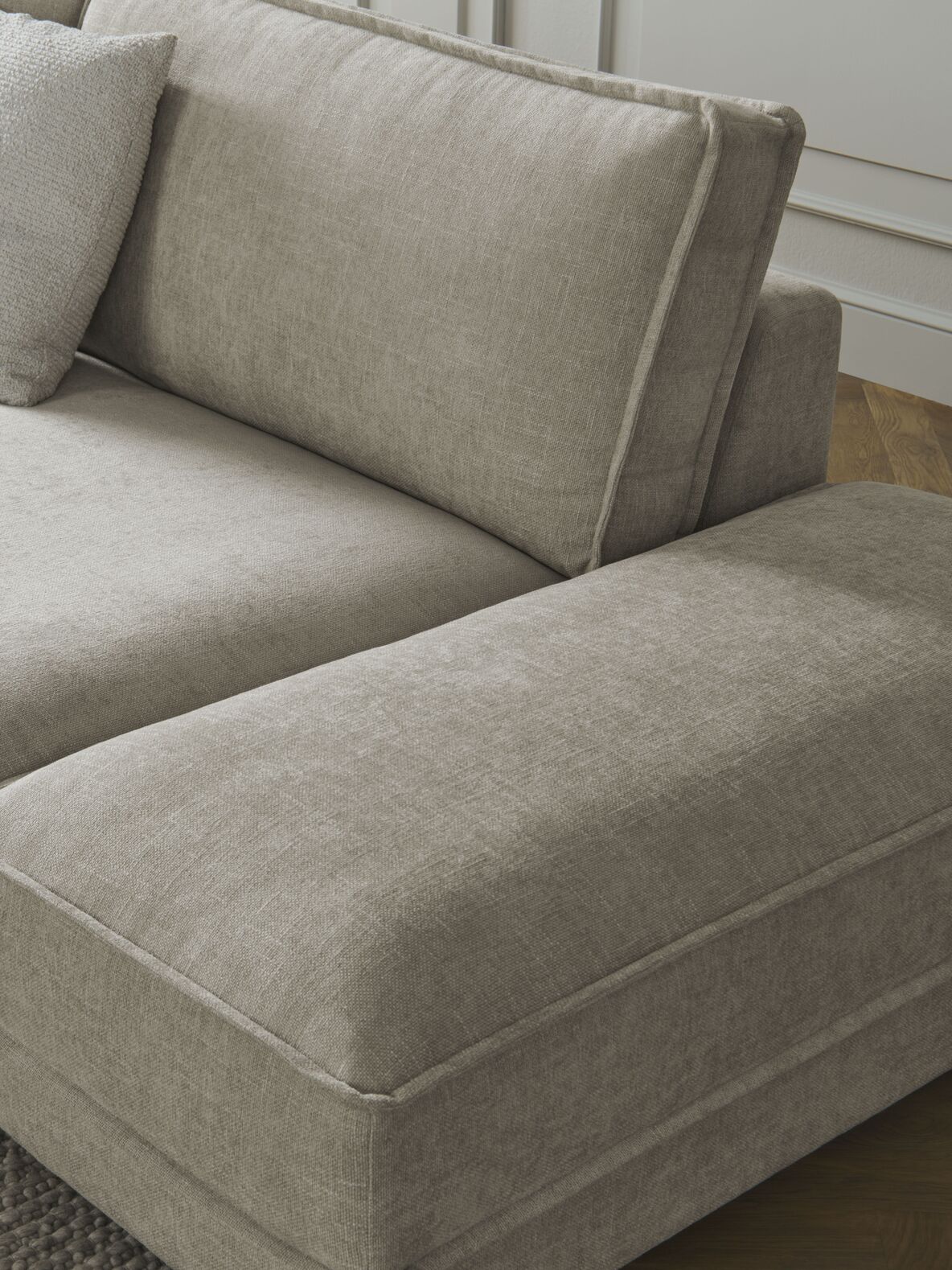 Puf NOORA COMBI met een basis van gebleekt eikenhout