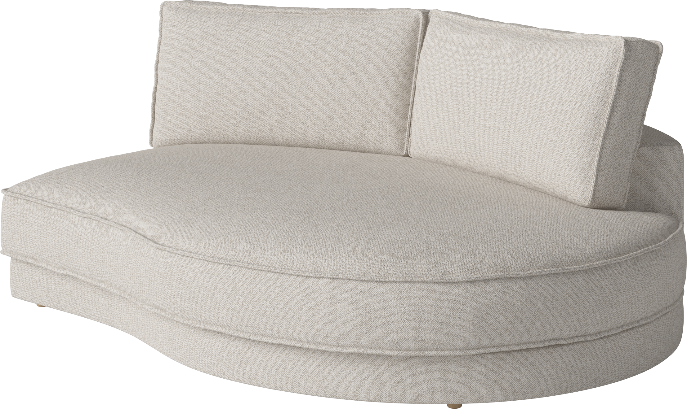 Modulaire bank NOORA - afgeronde rechter module met zwarte basis