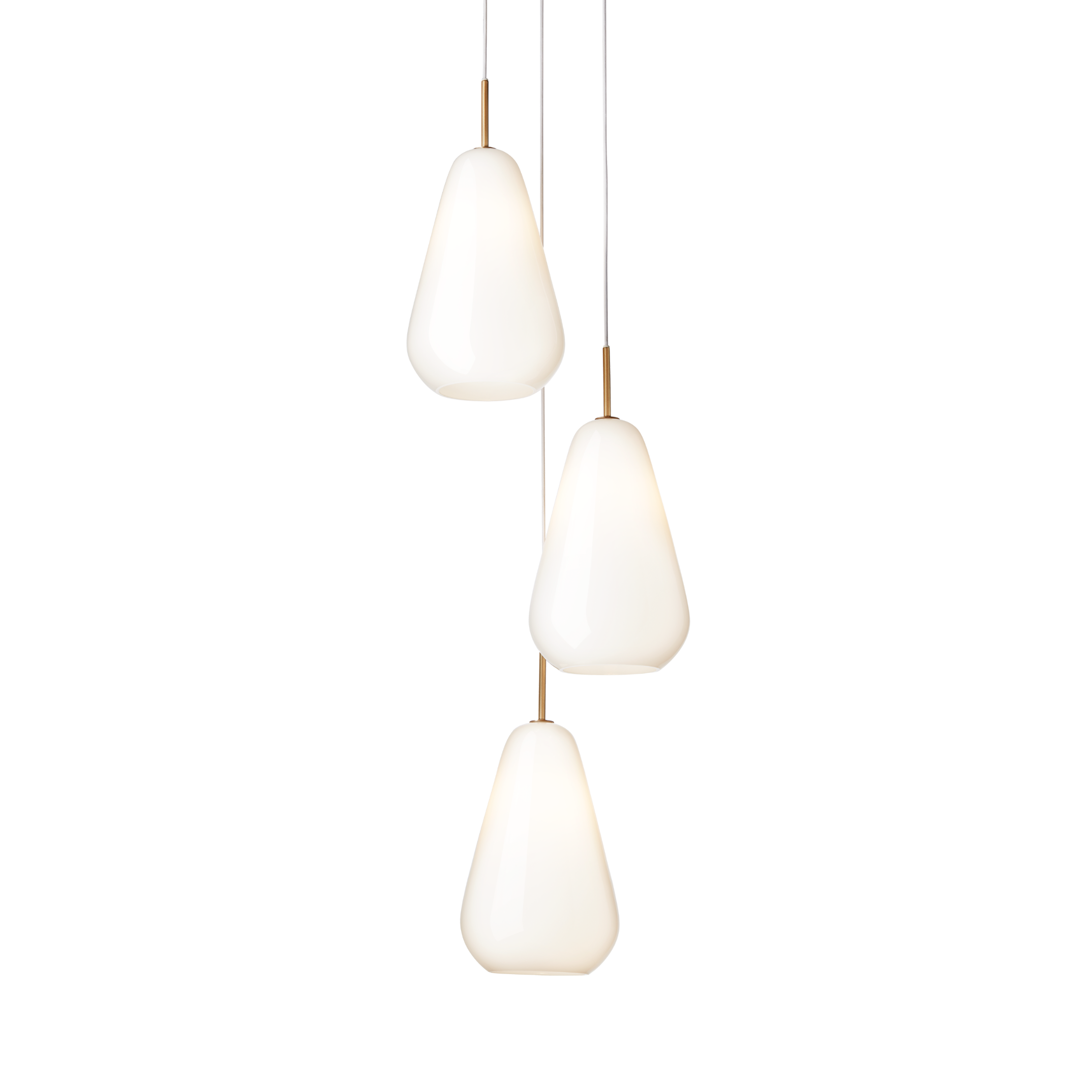 Lampa wisząca ANOLI 3 złoty z opalowym szkłem – Nuura