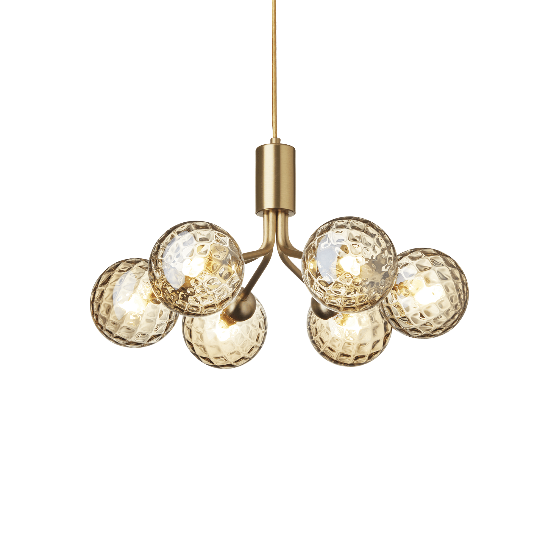 APIALES 6 Pendant Lamp in Brass with Gold Glass