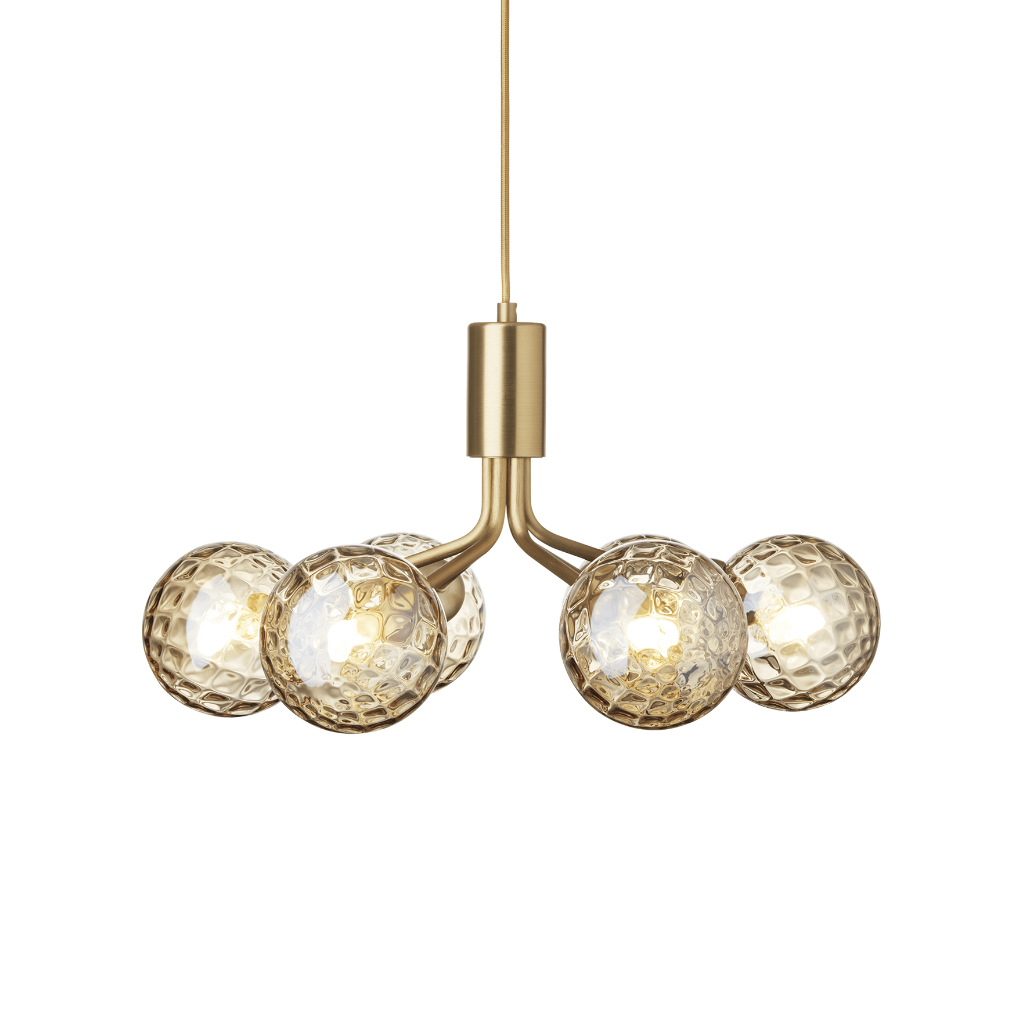 APIALES 6 Pendant Lamp in Brass with Gold Glass