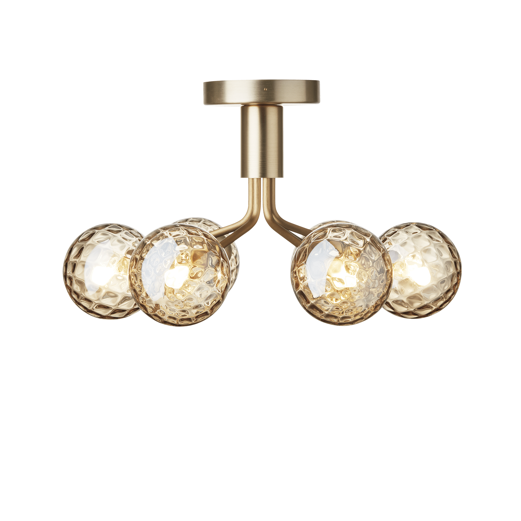 APIALES 6 Ceiling Lamp in Brass with Gold Glass