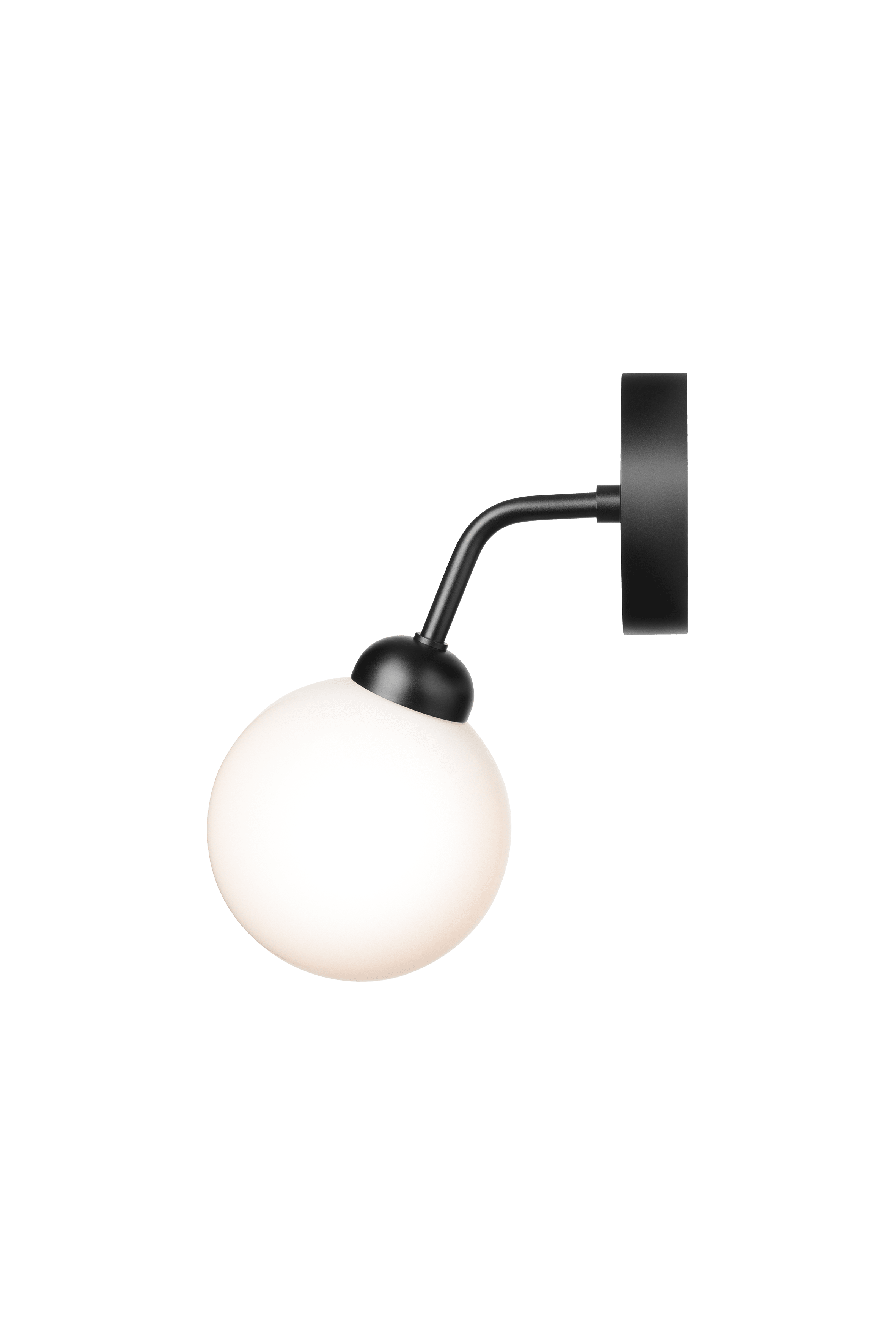 Lampa ścienna APIALES czarny z opalowym szkłem – Nuura
