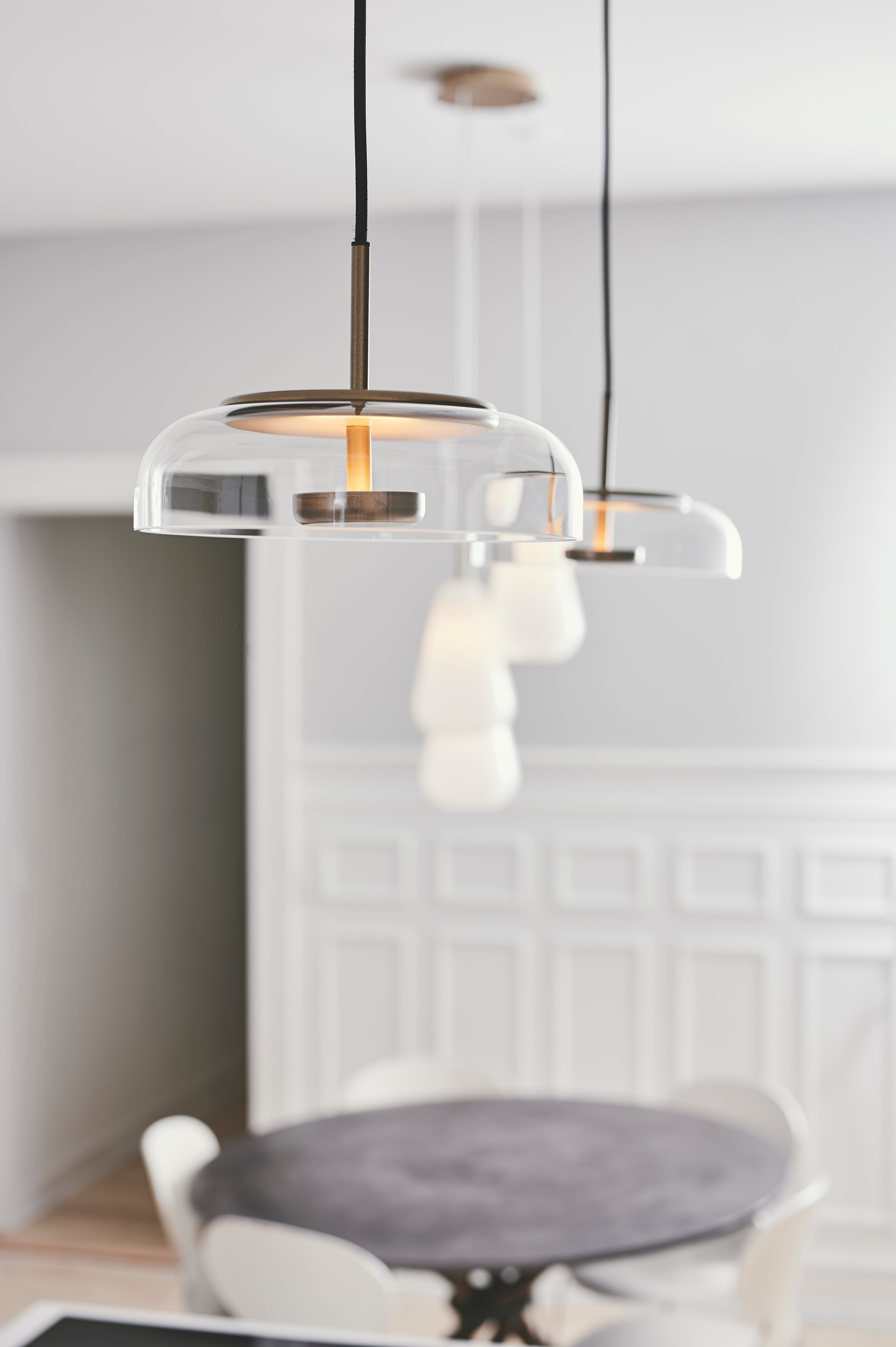 Hanglamp BLOSSI goud met transparant glas