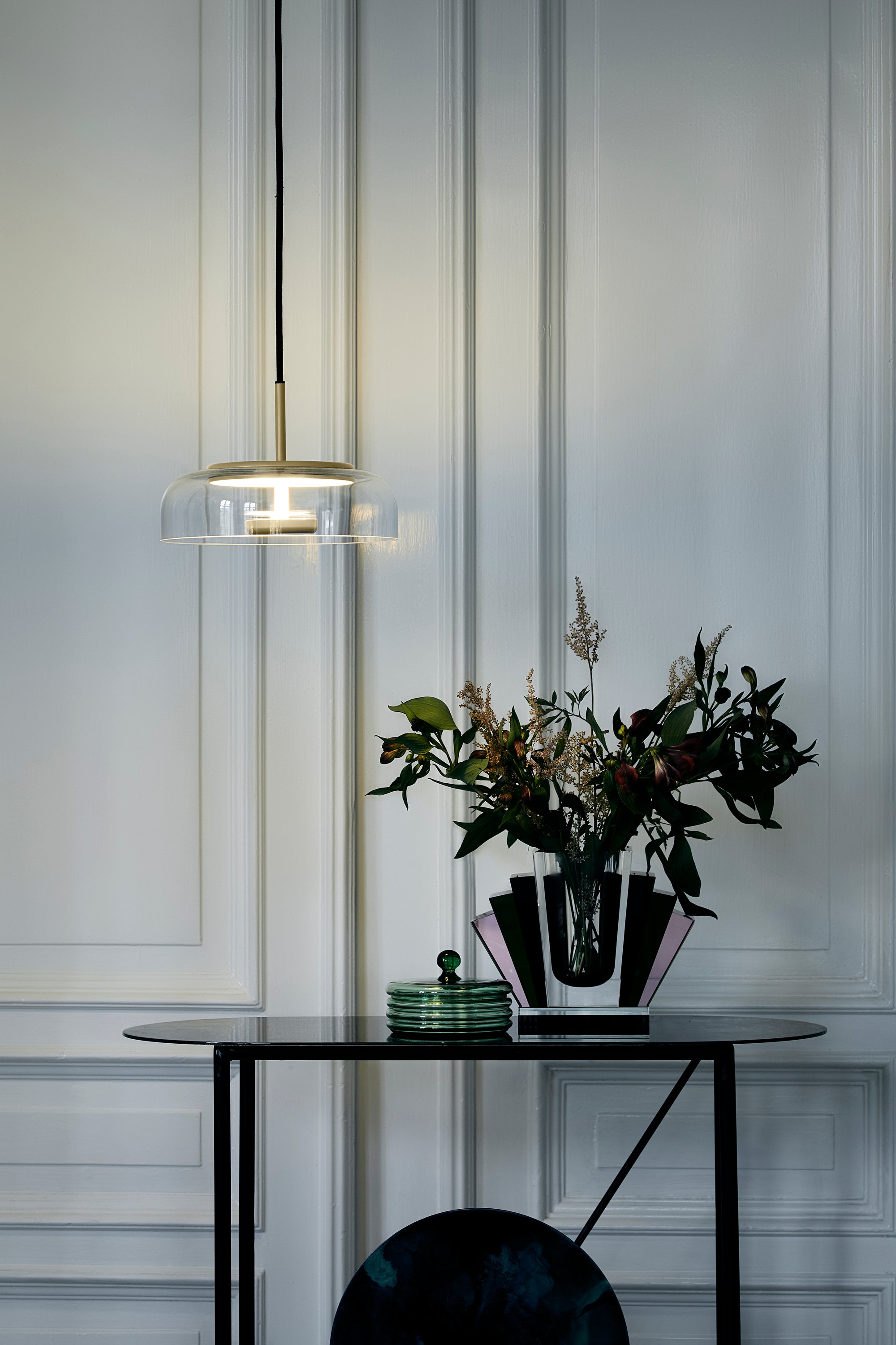 Hanglamp BLOSSI goud met transparant glas