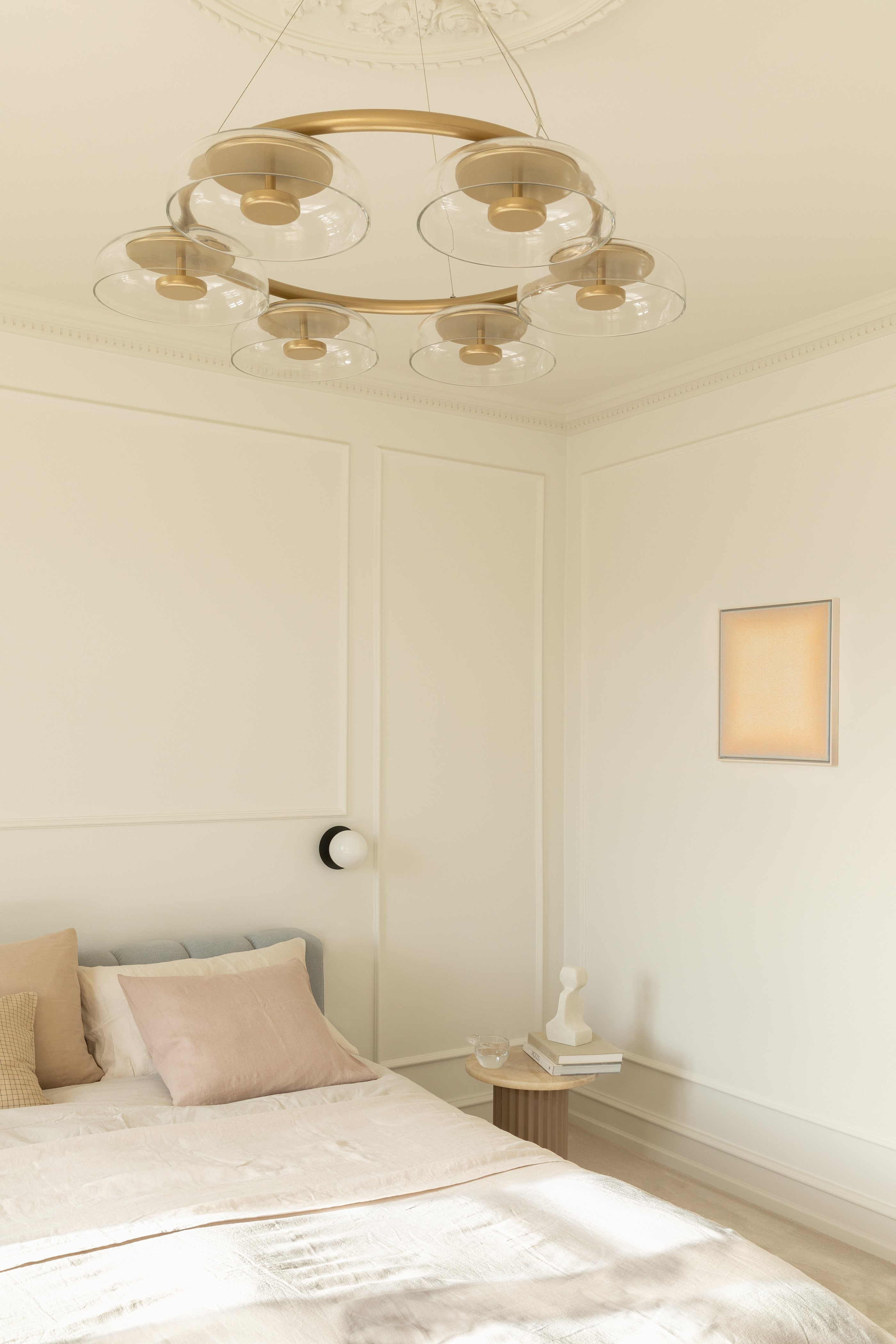 Kronleuchter BLOSSI 6 gold mit transparentem Glas