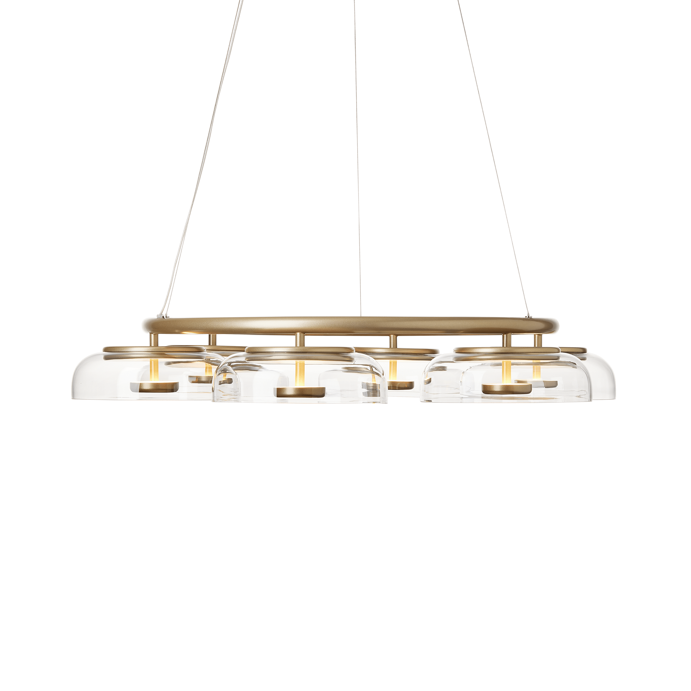 Kronleuchter BLOSSI 6 gold mit transparentem Glas
