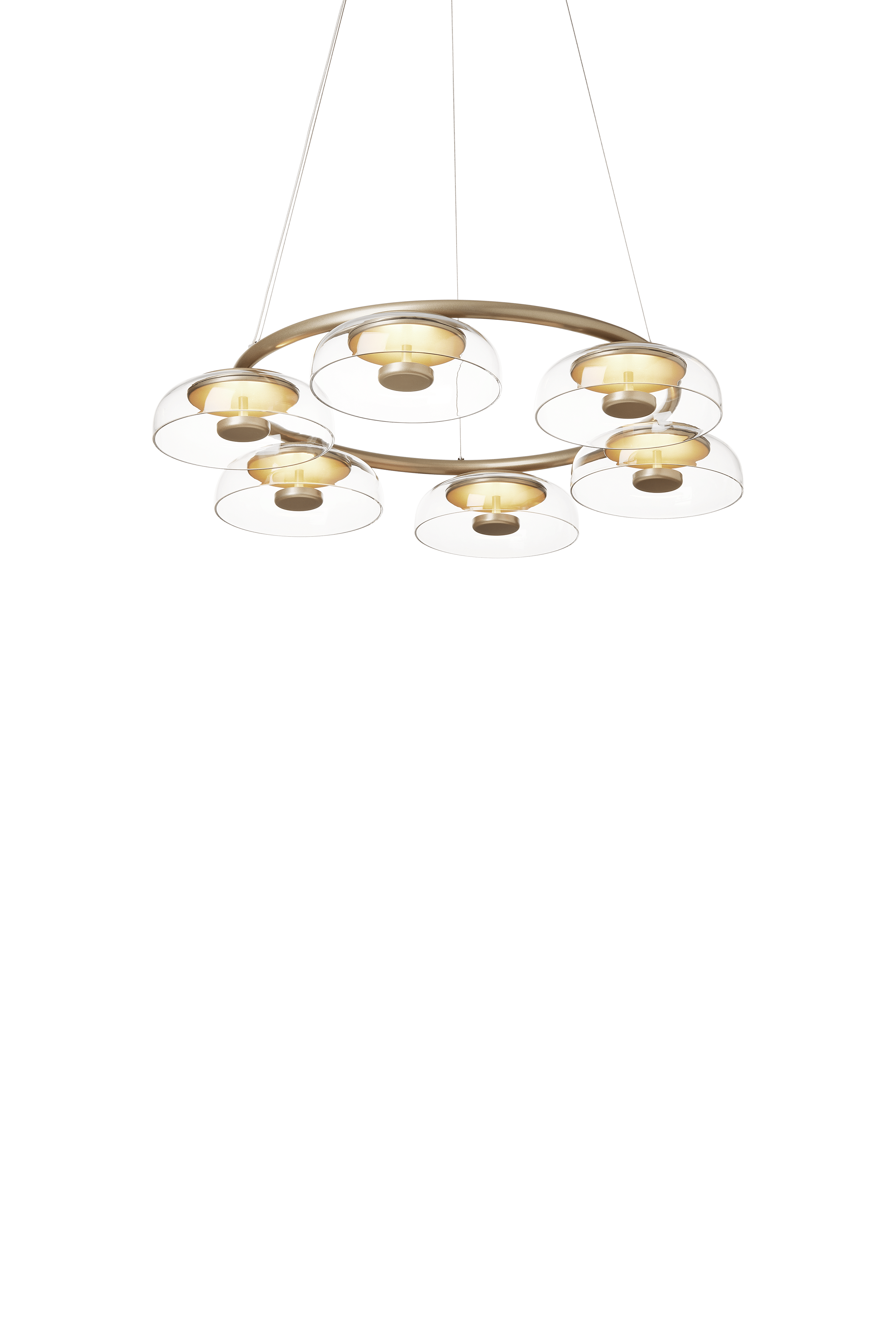 Kronleuchter BLOSSI 6 gold mit transparentem Glas