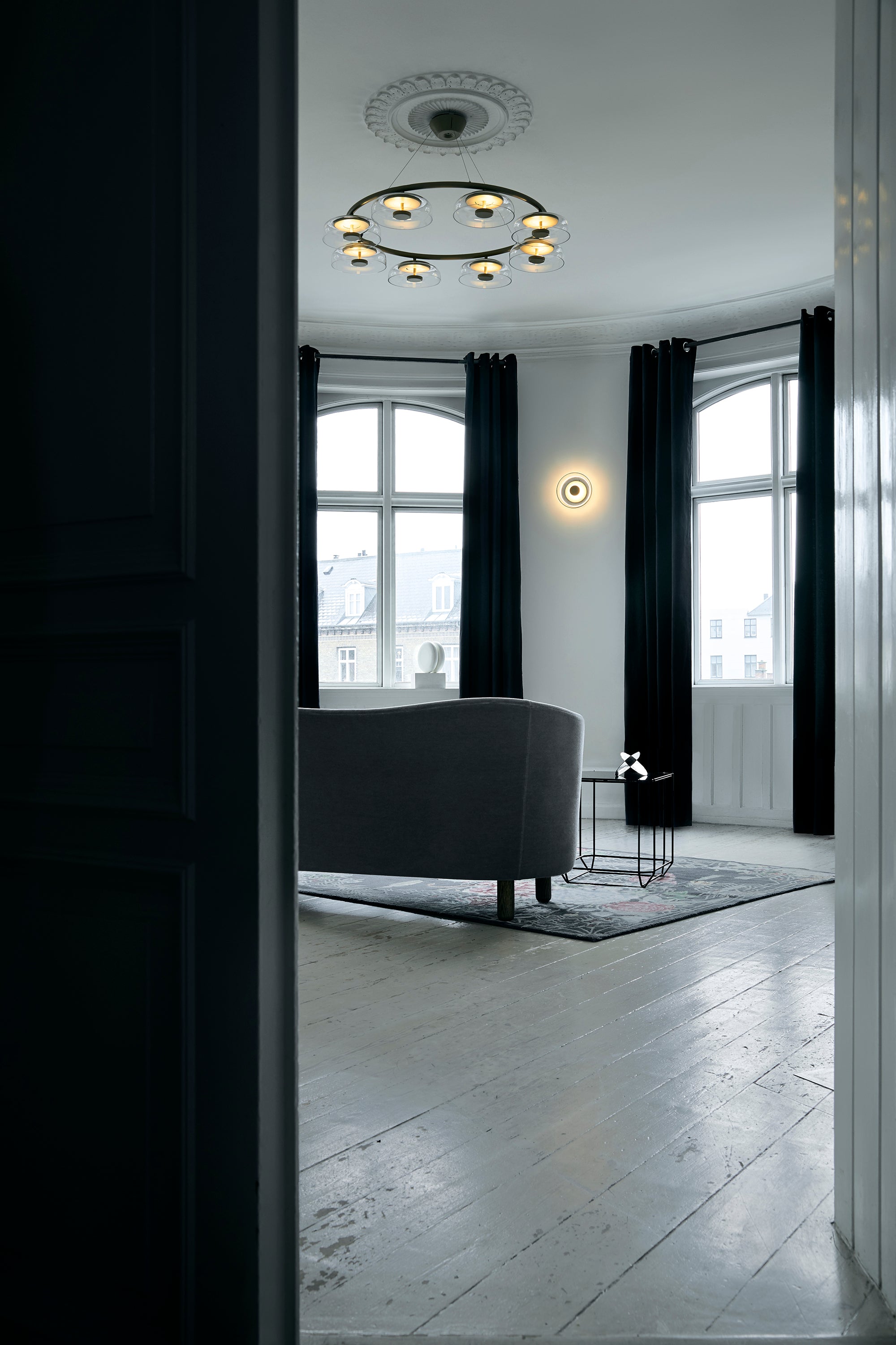 Kroonluchter BLOSSI 8 goud met transparant glas