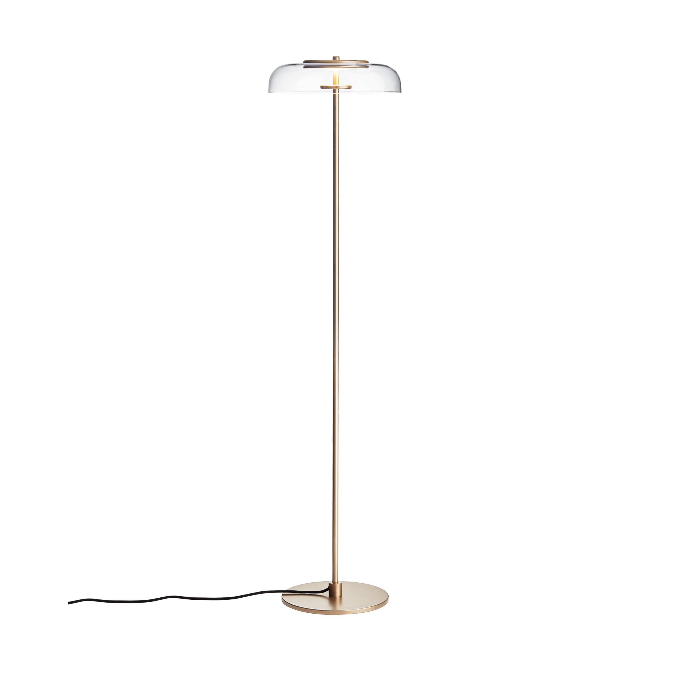 Vloerlamp BLOSSI goud met transparant glas