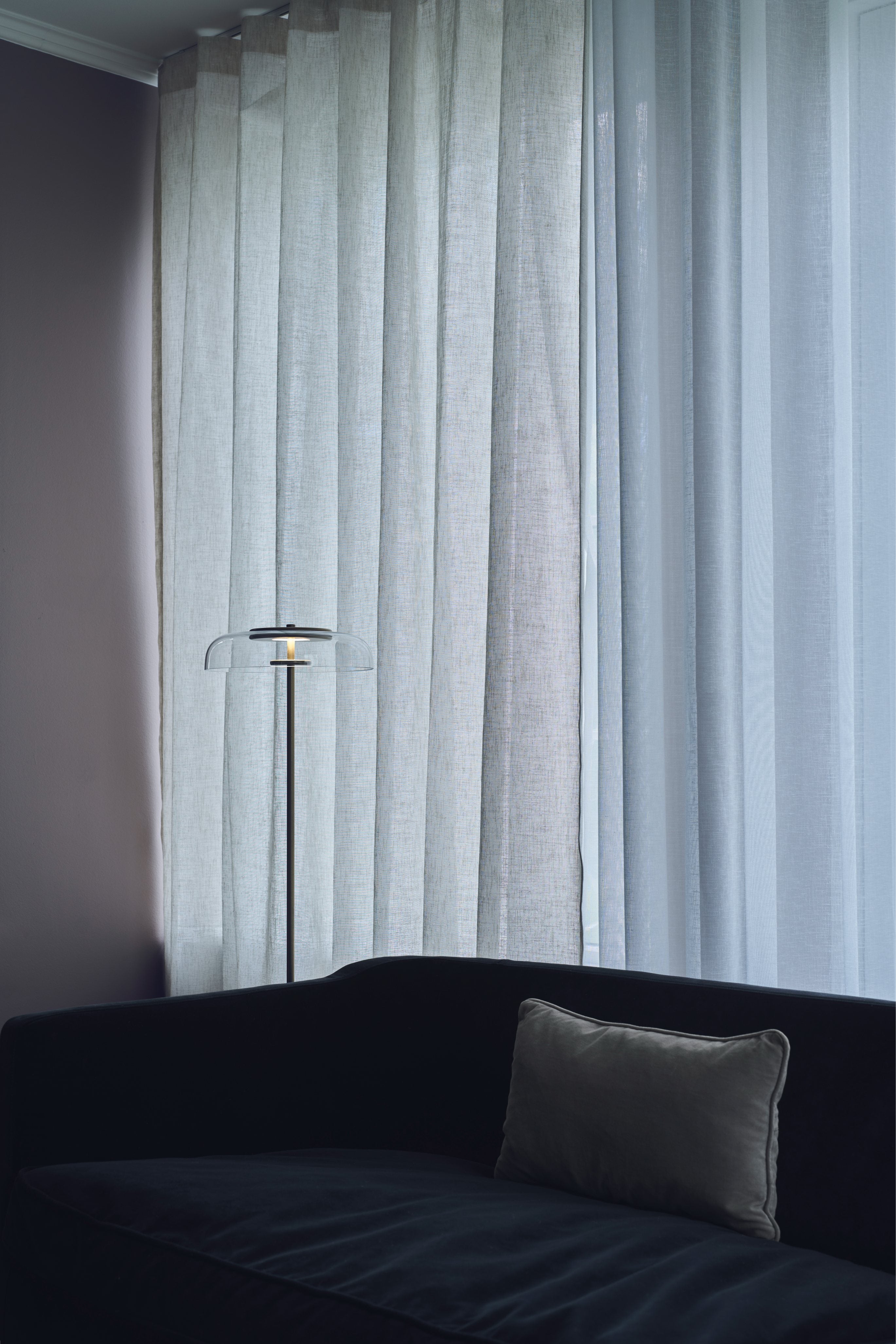Vloerlamp BLOSSI goud met transparant glas