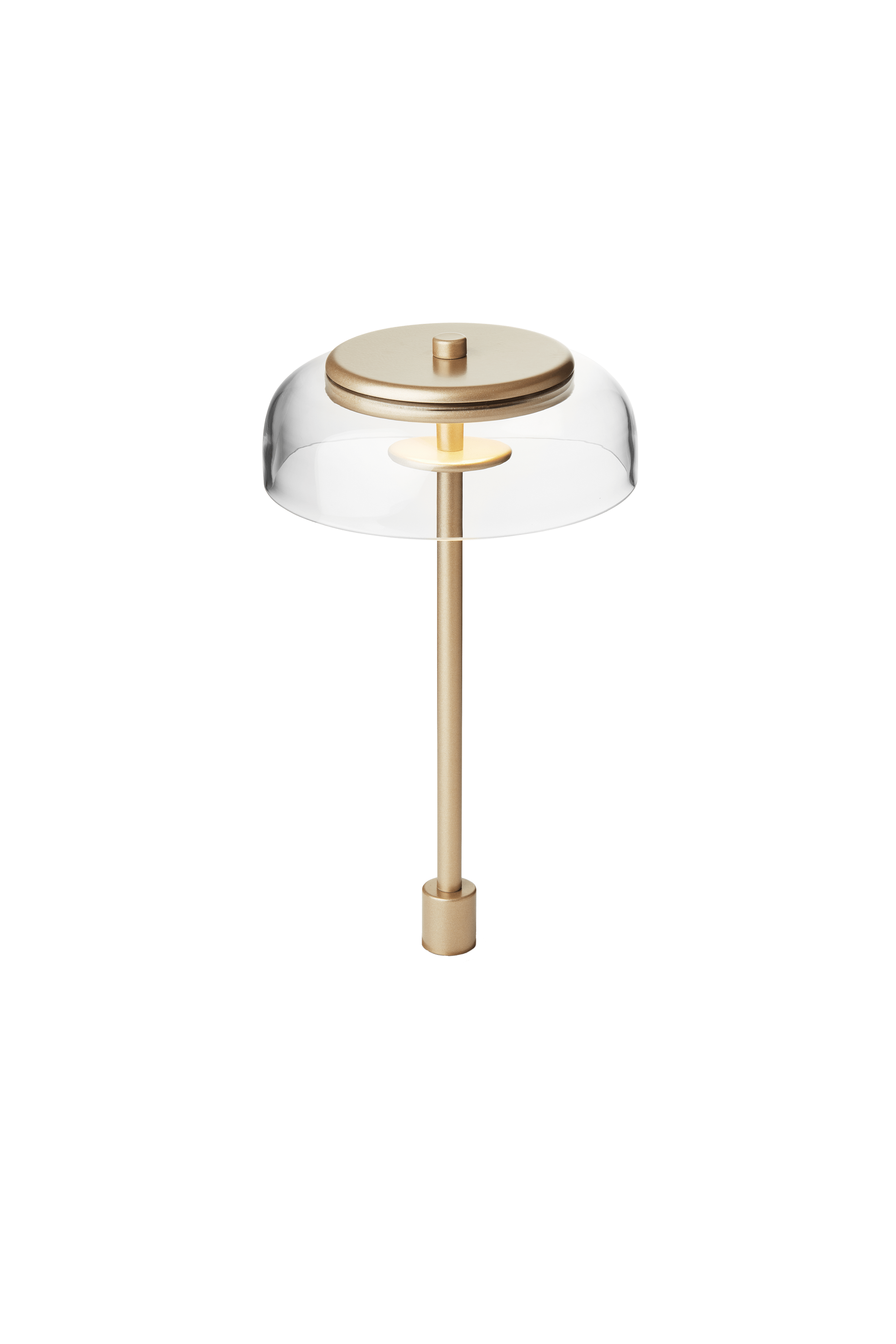 Tafellamp BLOSSI goud met transparant glas