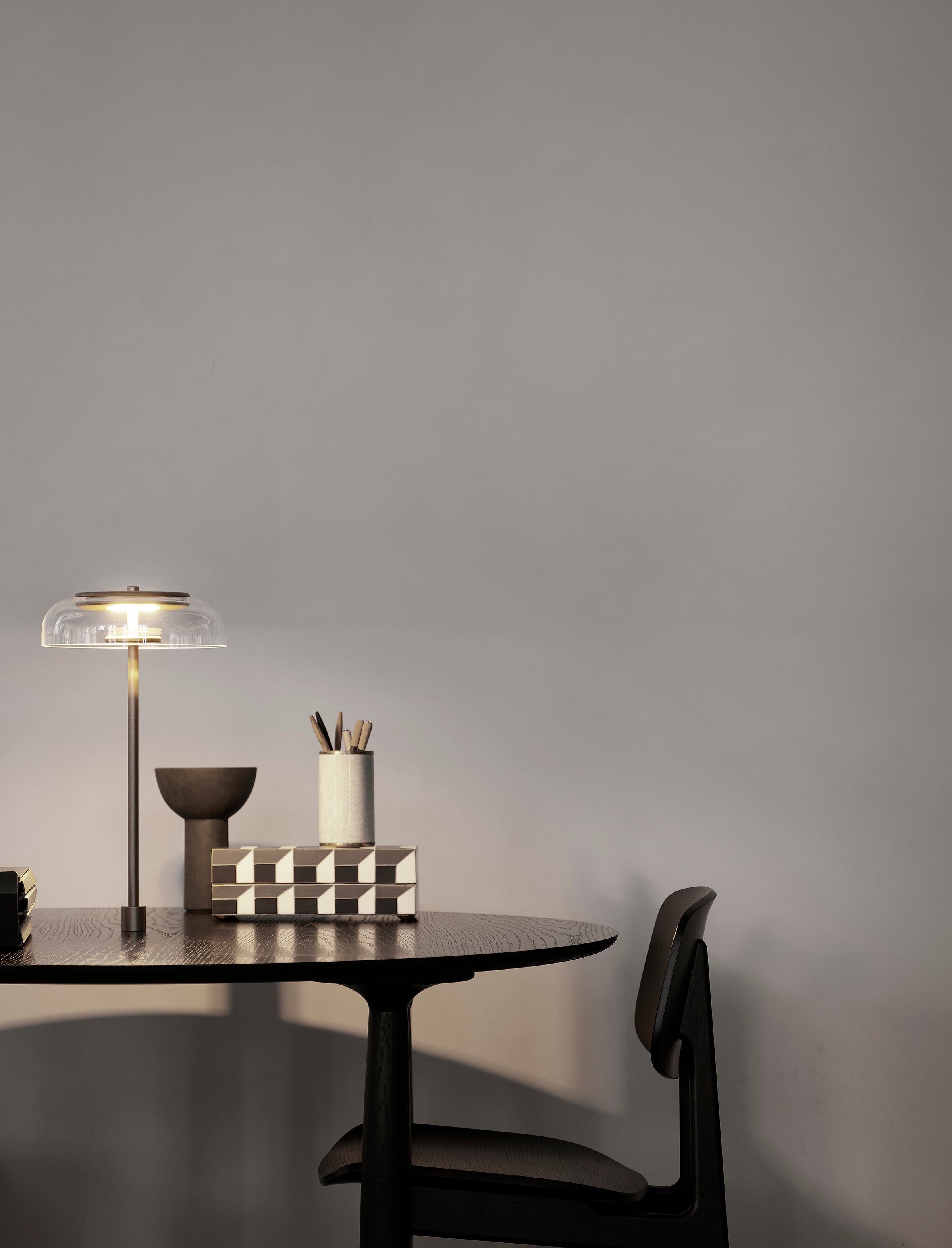 Tafellamp BLOSSI goud met transparant glas