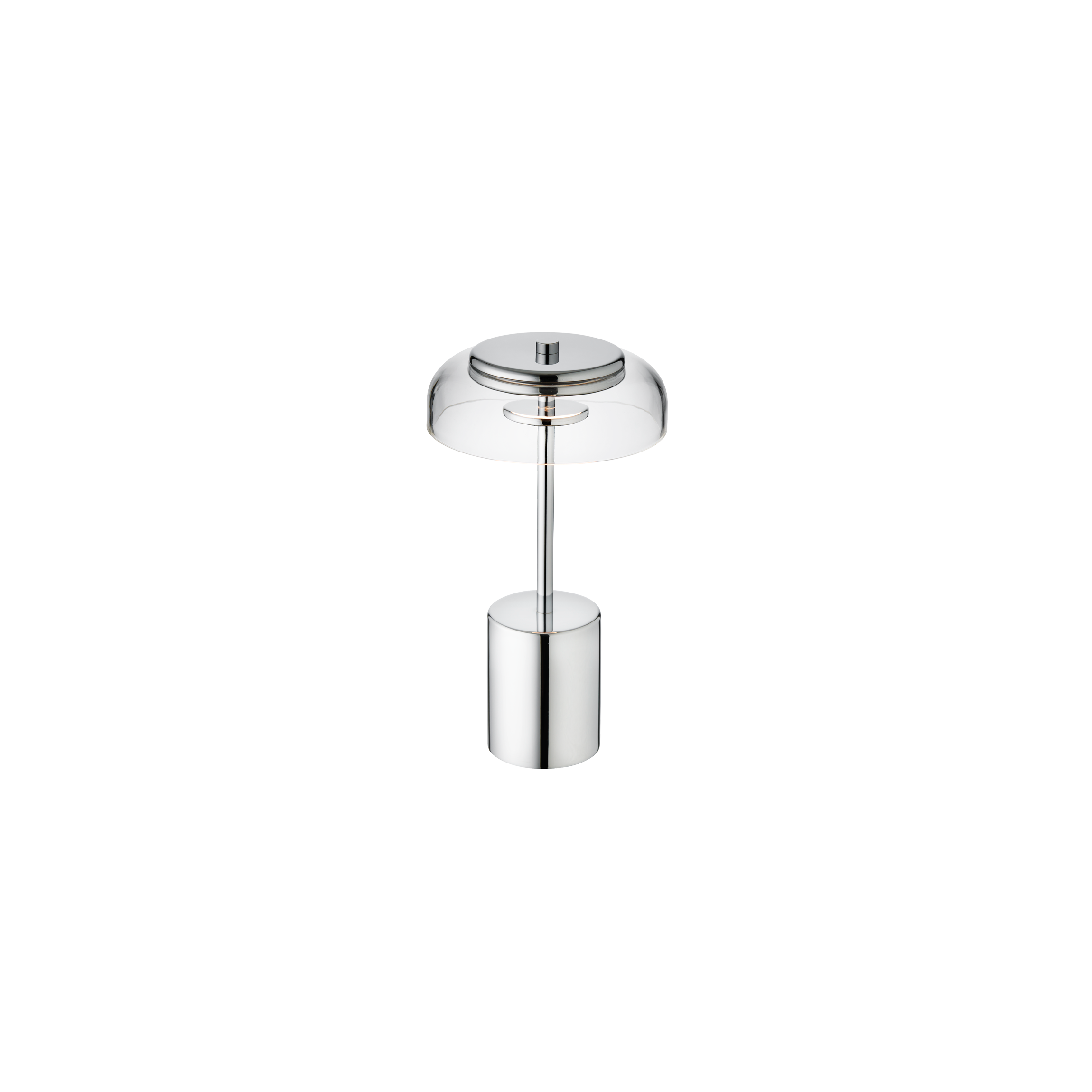 Draagbare lamp BLOSSI zilver met transparant glas