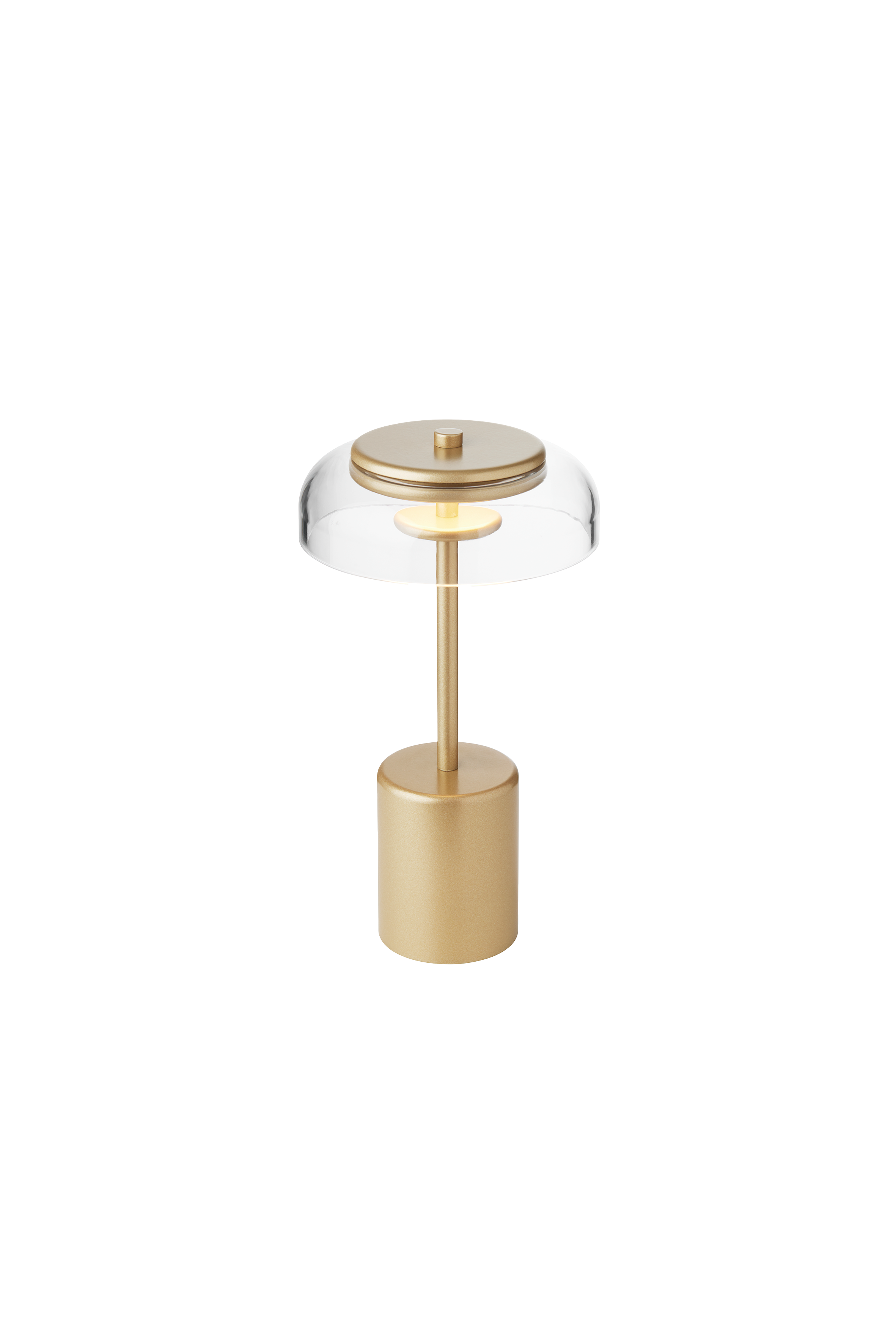Portable Lamp BLOSSI Gold with Transparent Glass